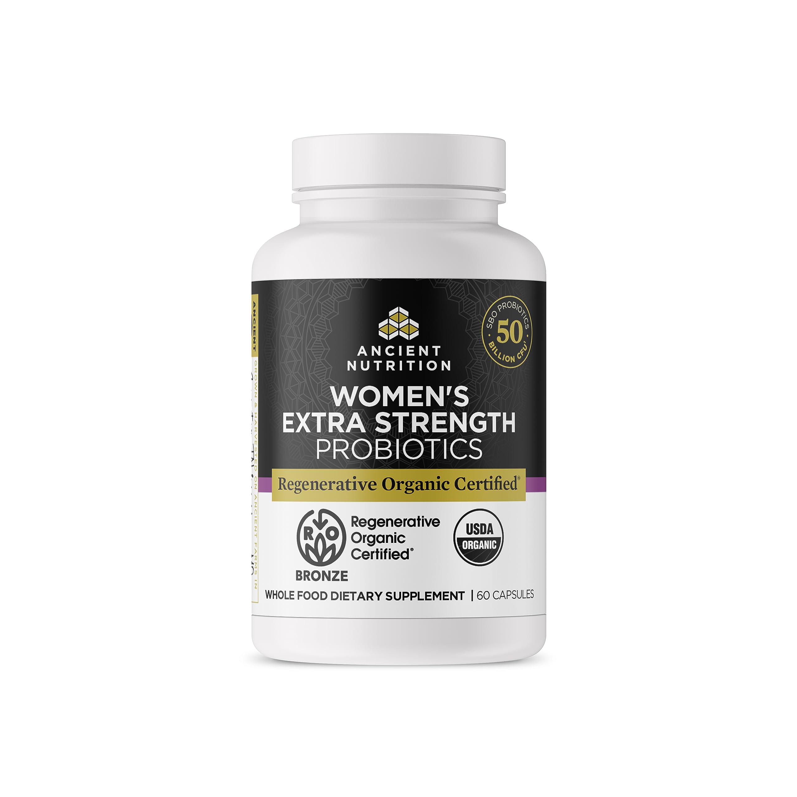Ancient Nutrition Women’s Extra Strength Probiotics front view bottle