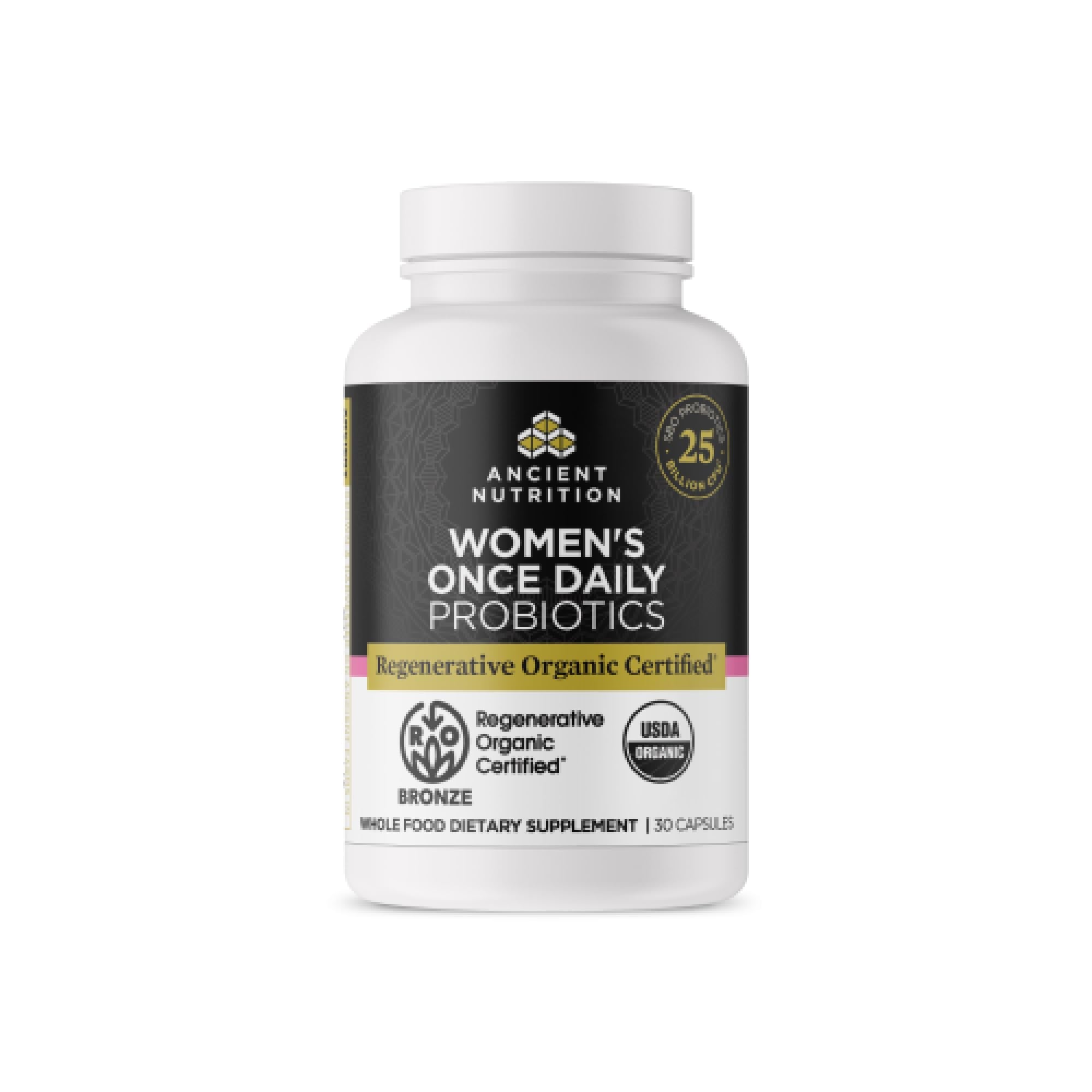 Ancient Nutrition Women's Once Daily Probiotics bottle front view
