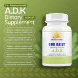 AND GIVE US TODAY OUR DAILY ADK Vitamin Supplement capsules close-up