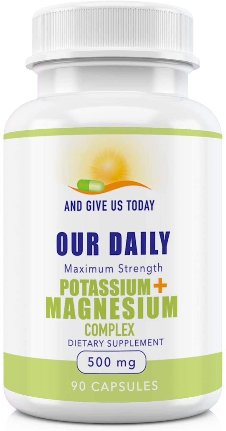 AND GIVE US TODAY OUR DAILY Magnesium + Potassium Capsules front view