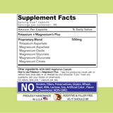 AND GIVE US TODAY OUR DAILY Magnesium + Potassium Capsules on a wooden table