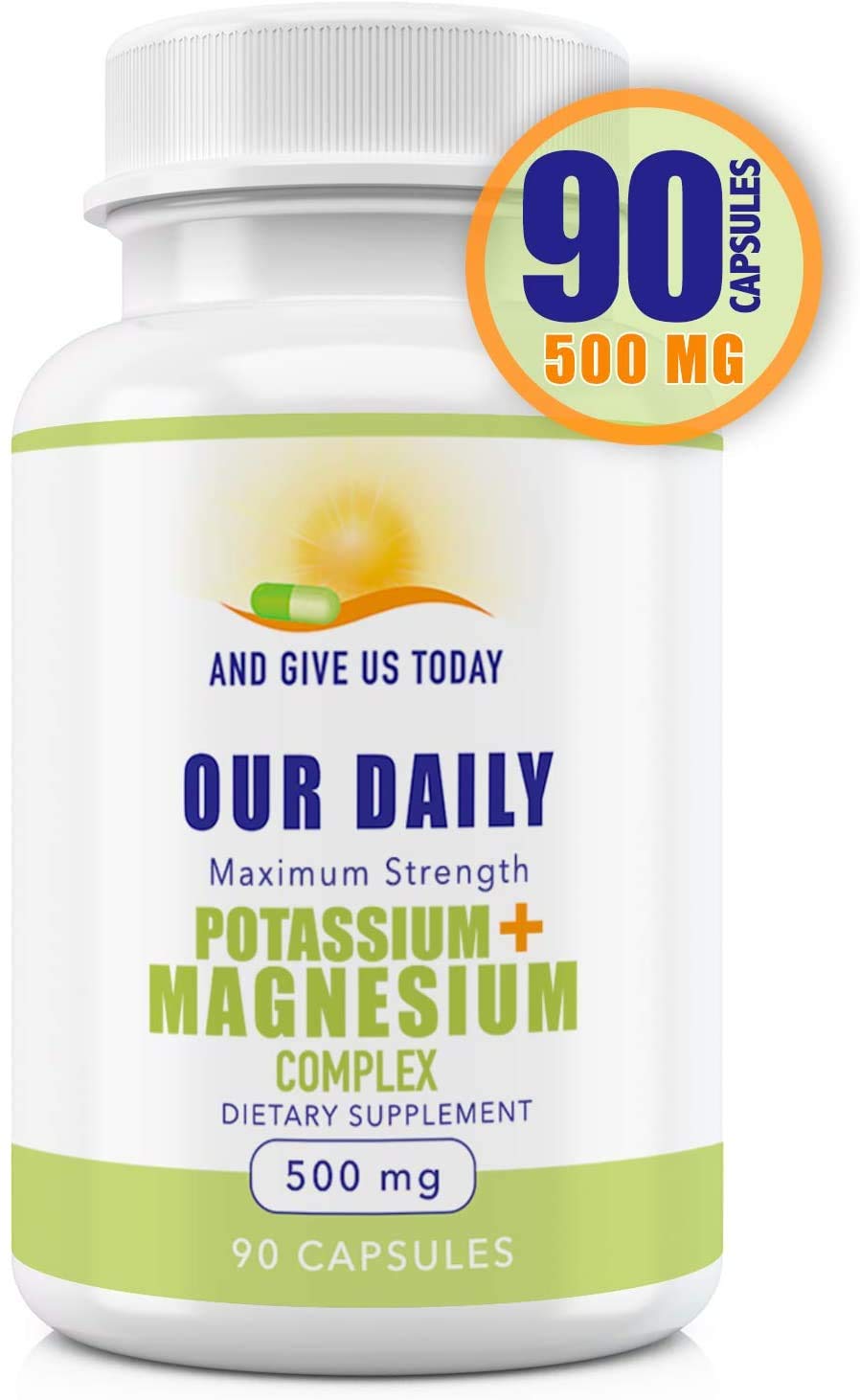 AND GIVE US TODAY OUR DAILY Magnesium + Potassium Capsules with measuring spoon