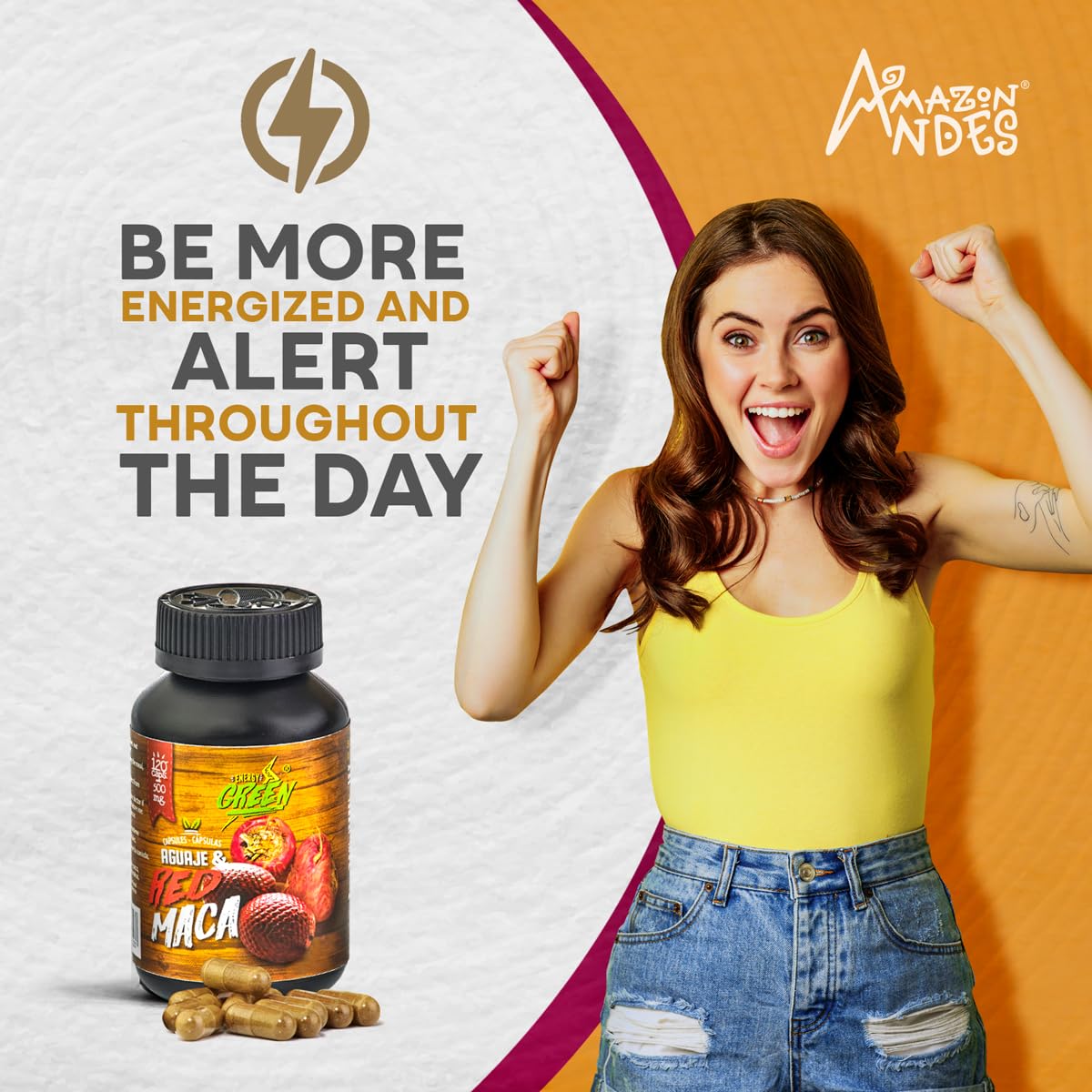 ANDES Aguaje Plus Red Maca 1000mg capsule close-up