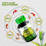 ANDES Cat's Claw Vegan Capsules on a wooden table