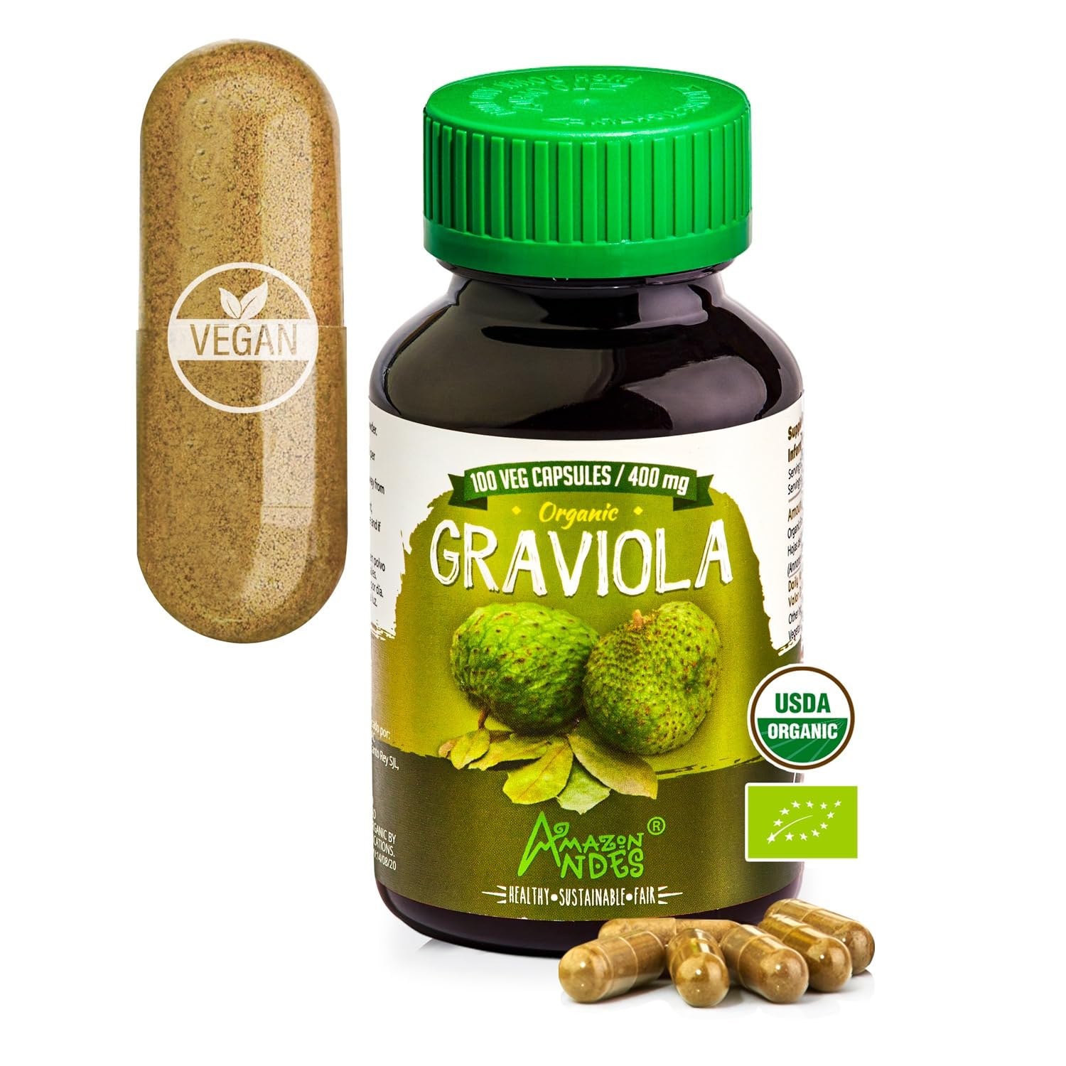 ANDES Graviola Leaf Powder 400mg front view