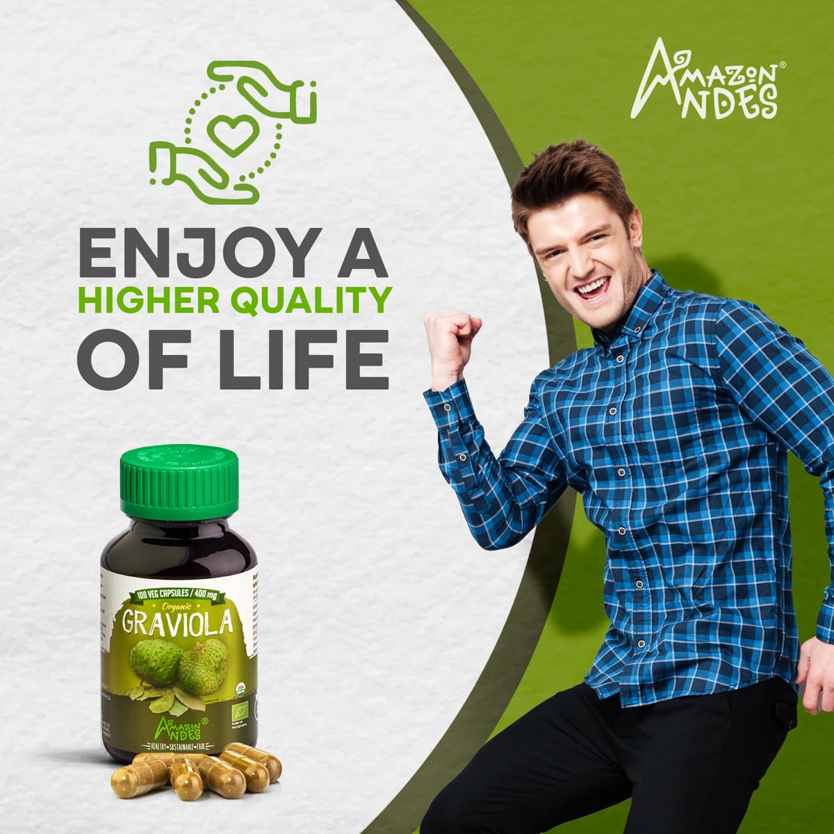 ANDES Graviola Leaf Powder 400mg label details