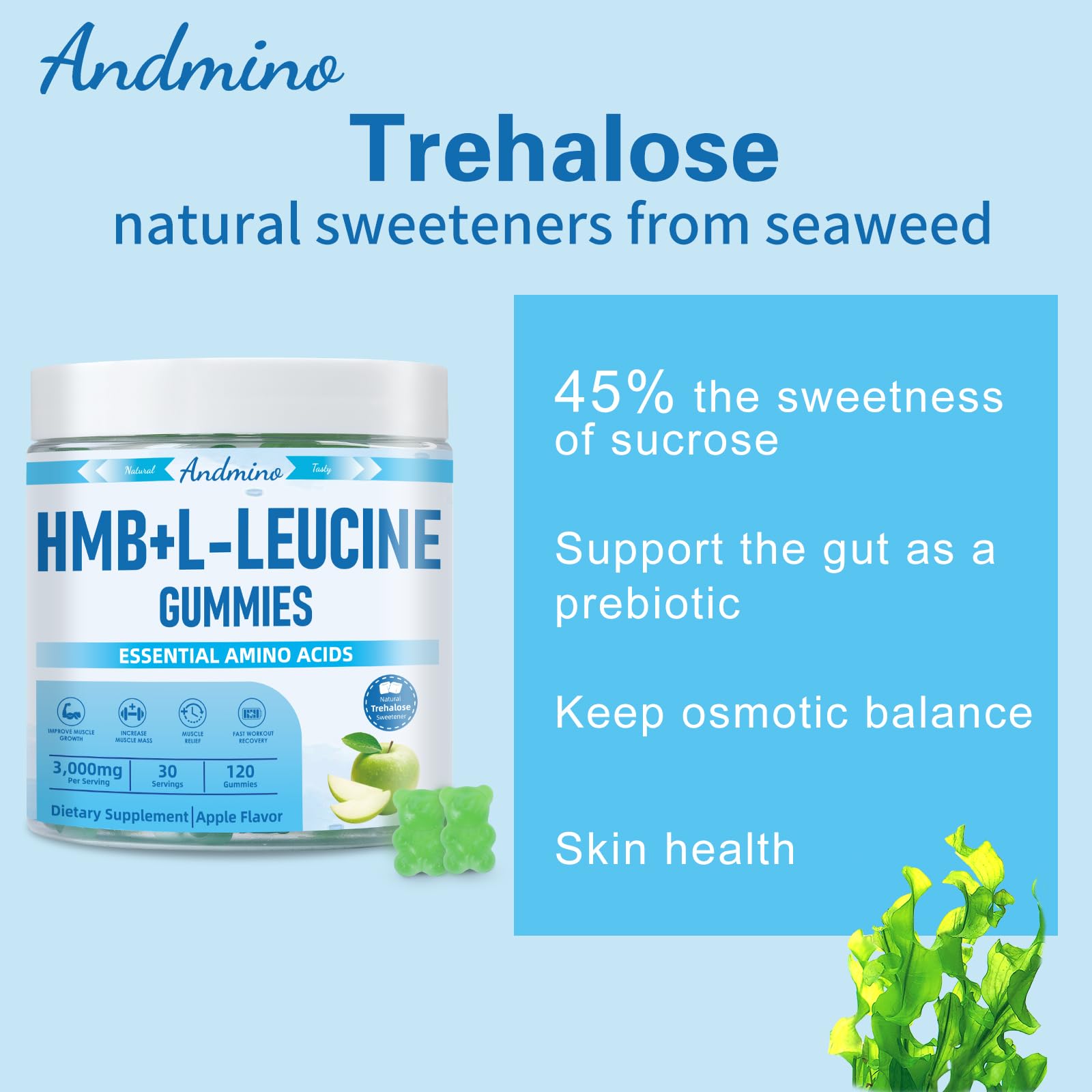 andmino HMB and Leucine Gummies 3000mg fruit flavour