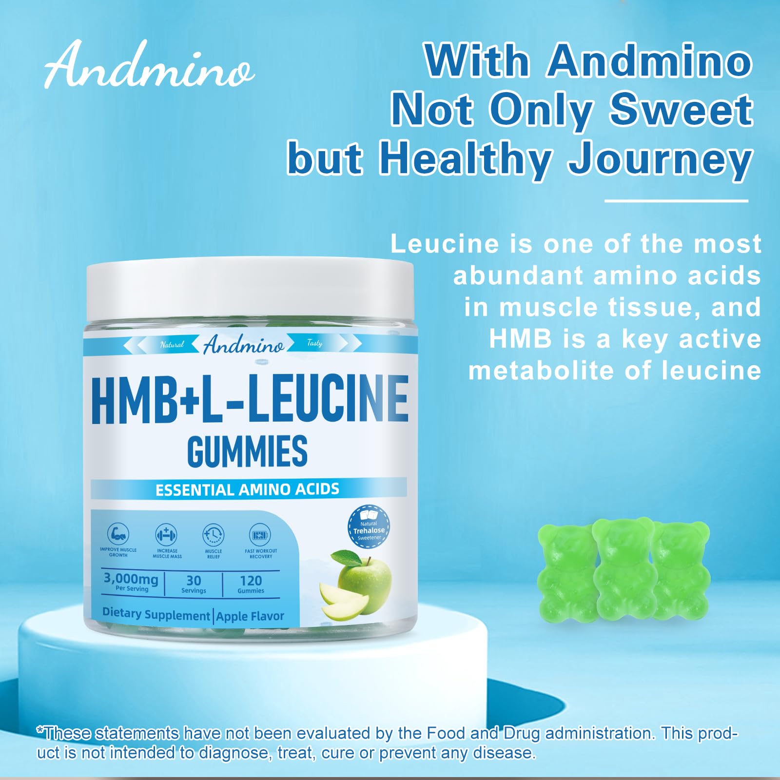 andmino HMB and Leucine Gummies 3000mg texture