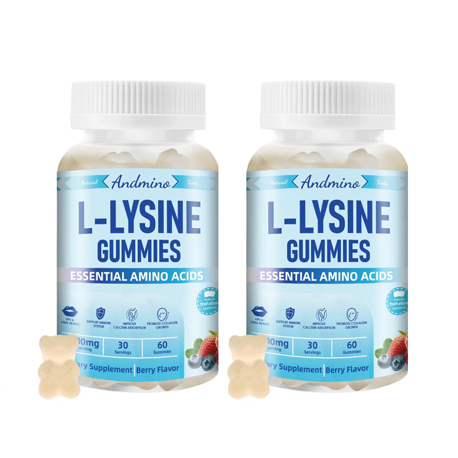 andmino L-Lysine Gummies 1000mg front view