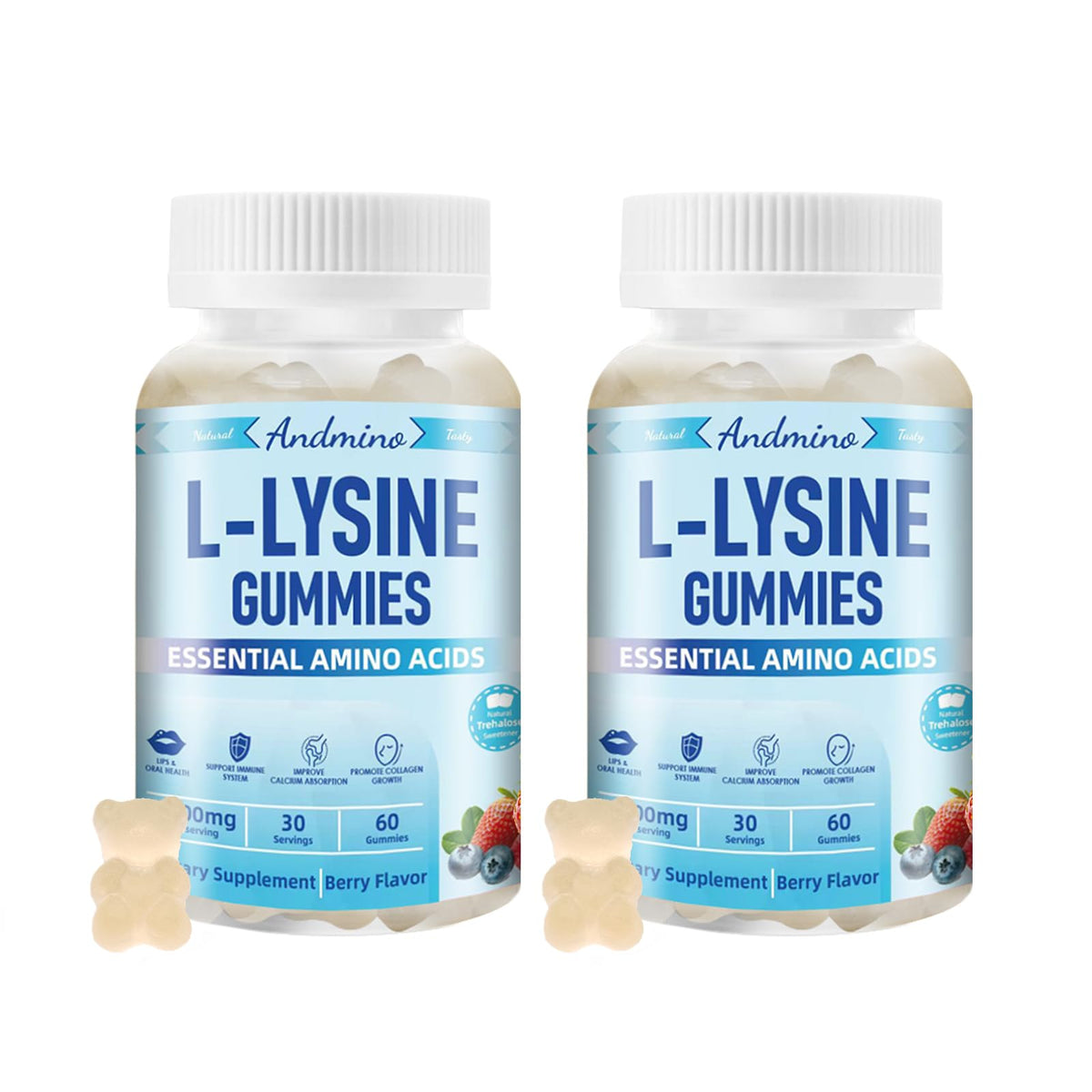 andmino L-Lysine Gummies 1000mg front view