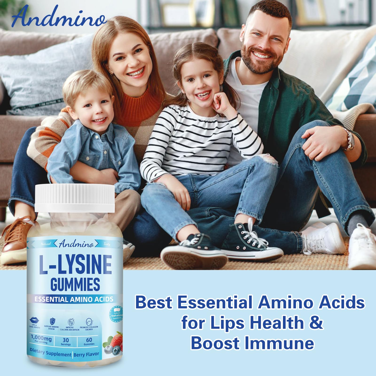 andmino L-Lysine Gummies 1000mg nutrition facts