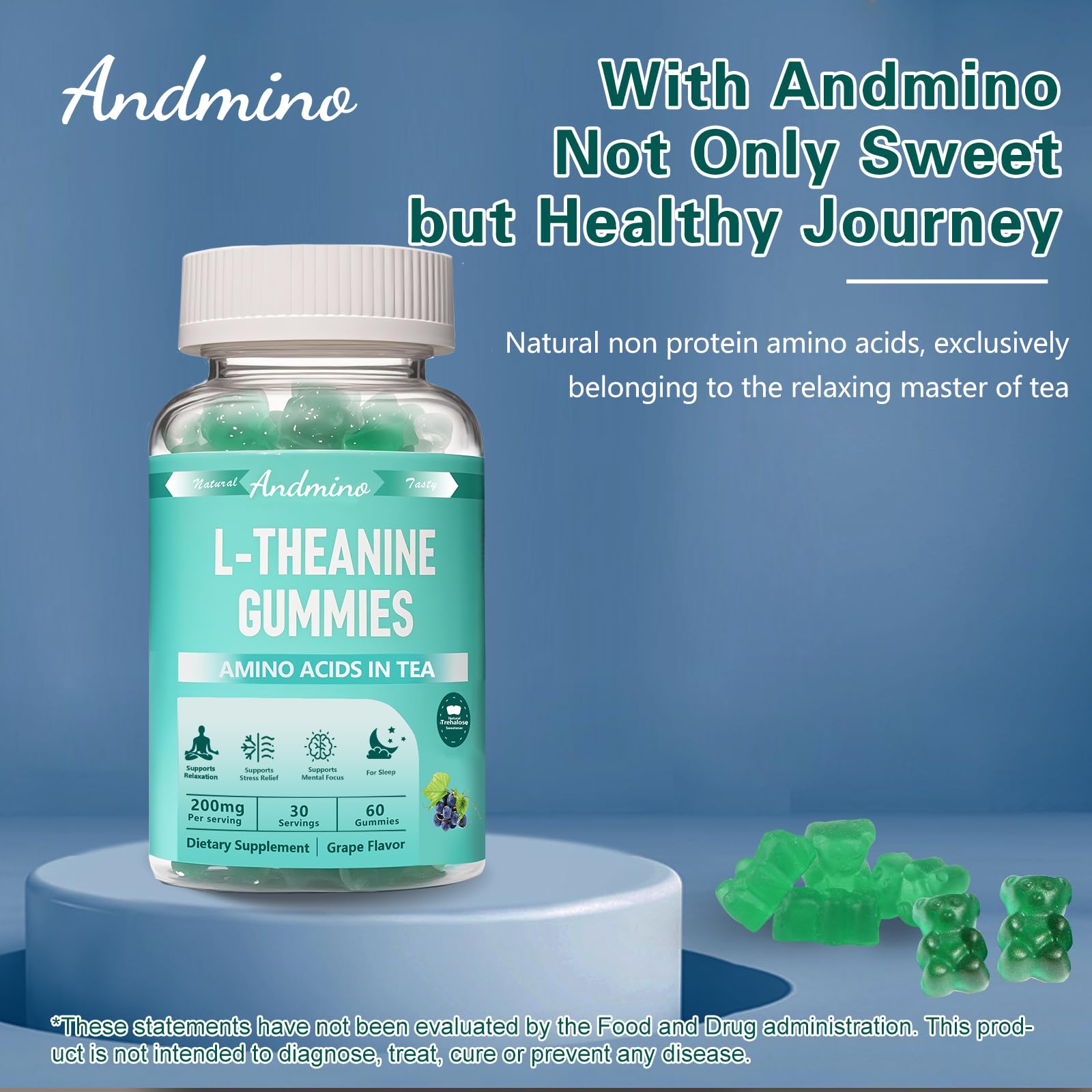 andmino L-Theanine Gummies lifestyle scene with a notebook