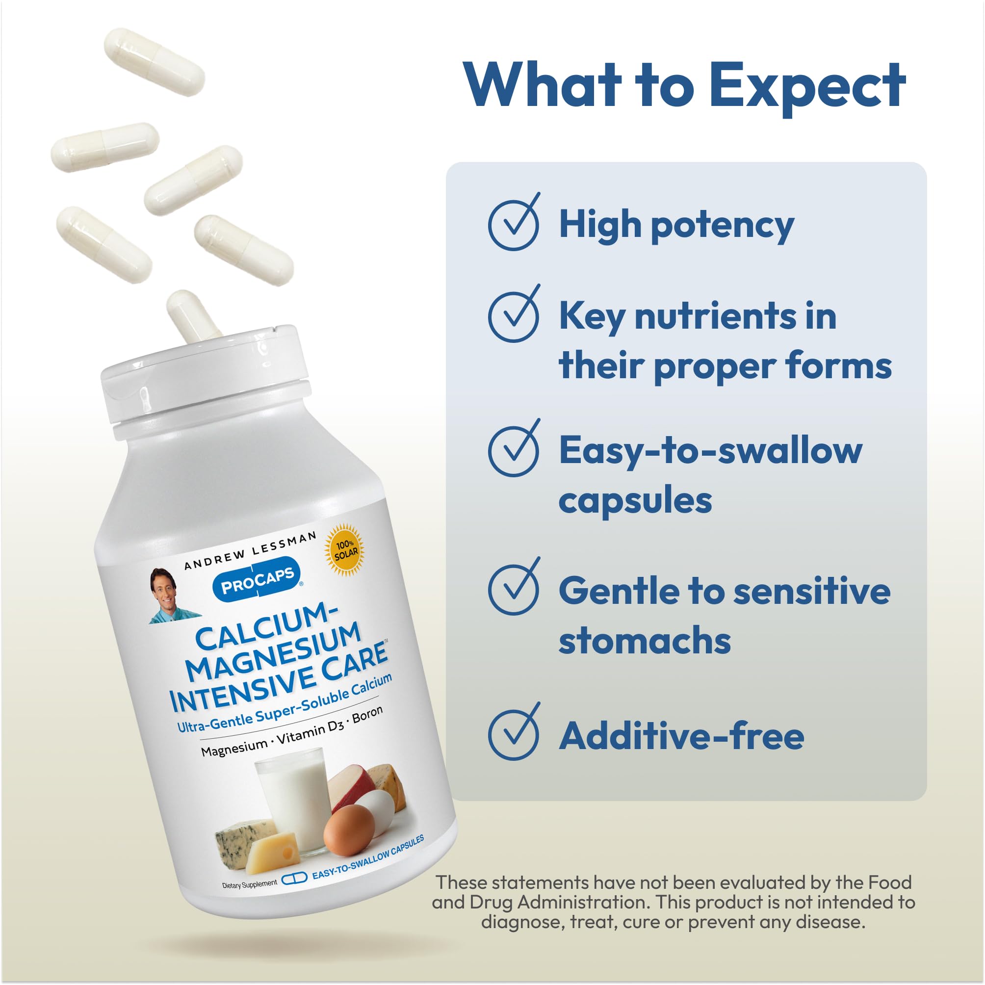 ANDREW LESSMAN Calcium, Magnesium & Vitamin D3 Capsules close-up