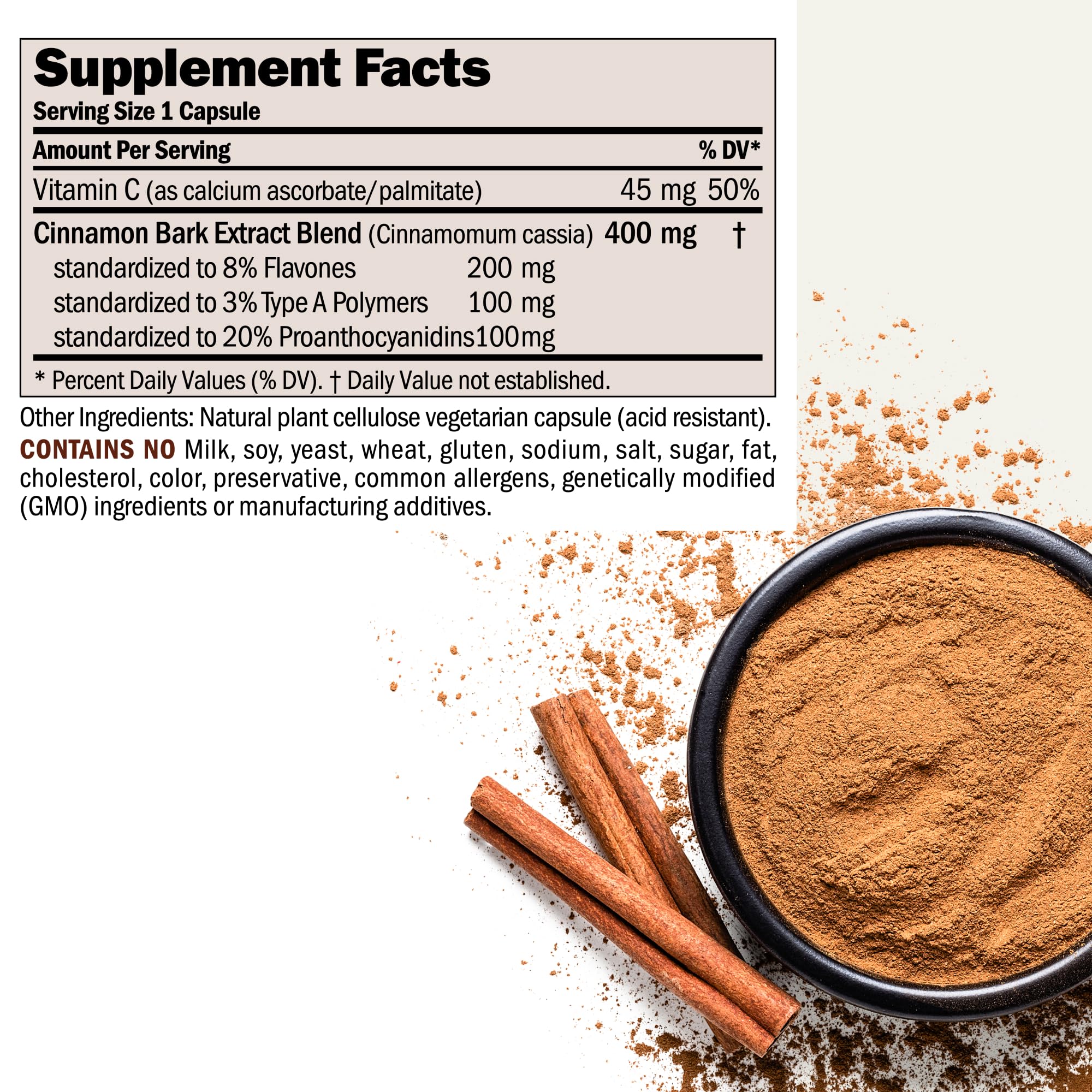 ANDREW LESSMAN Cinnamon Bark Supplement bottle side view