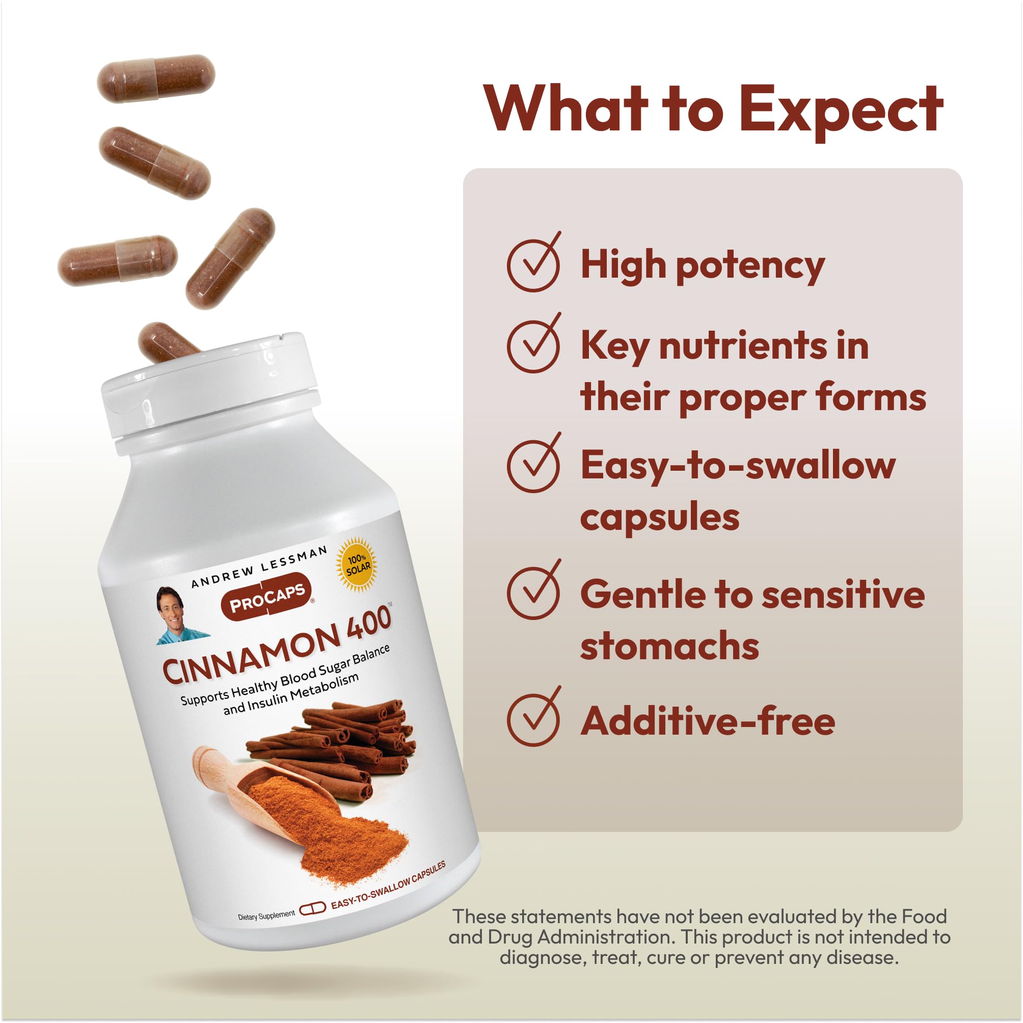 ANDREW LESSMAN Cinnamon Bark Supplement bottle side view