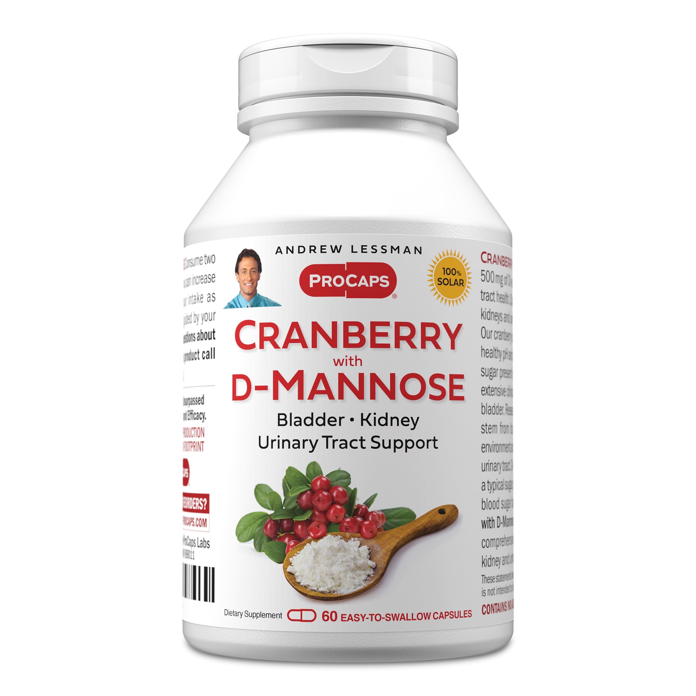 ANDREW LESSMAN Cranberry D-Mannose Supplement front view