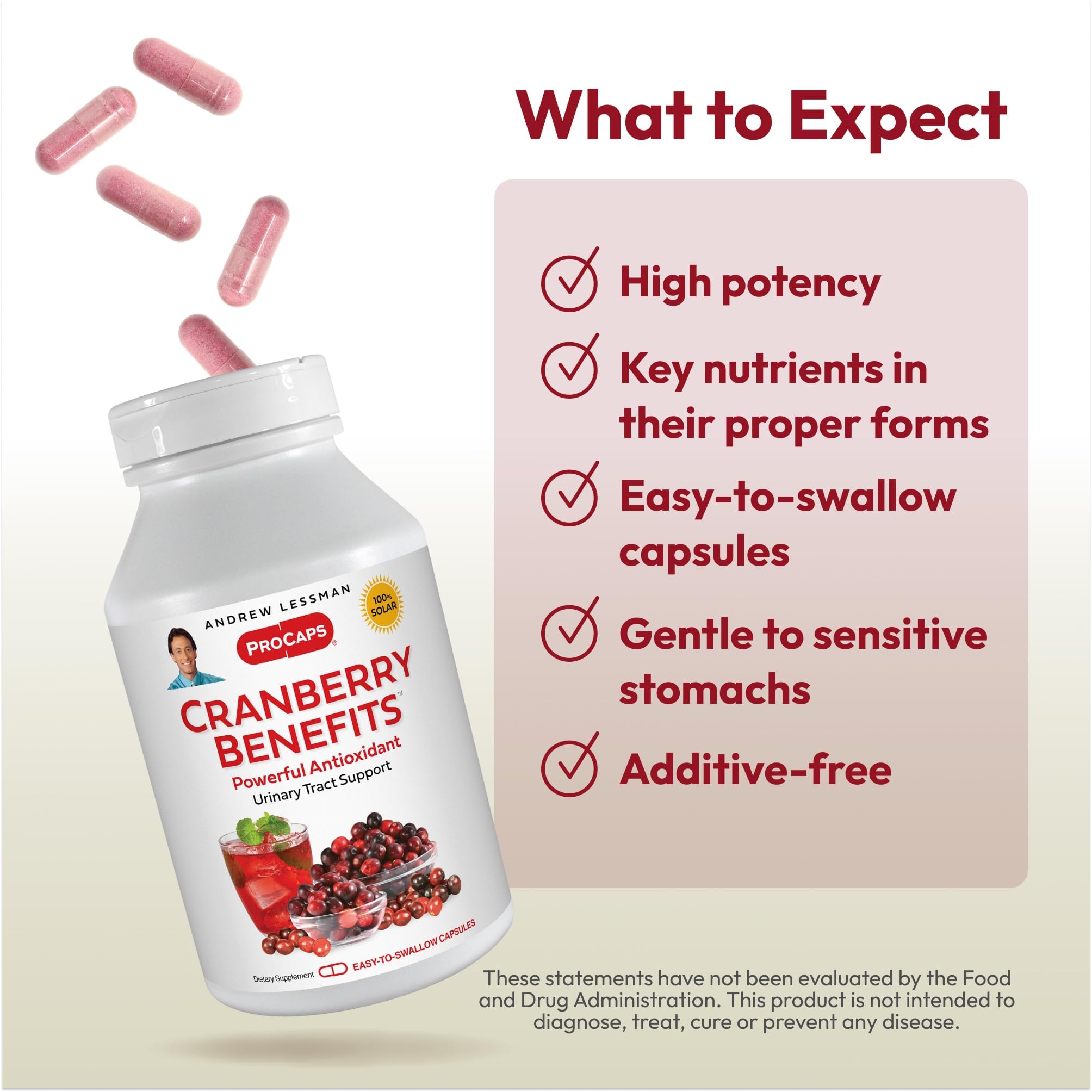 ANDREW LESSMAN Cranberry Extract 136g capsules close-up