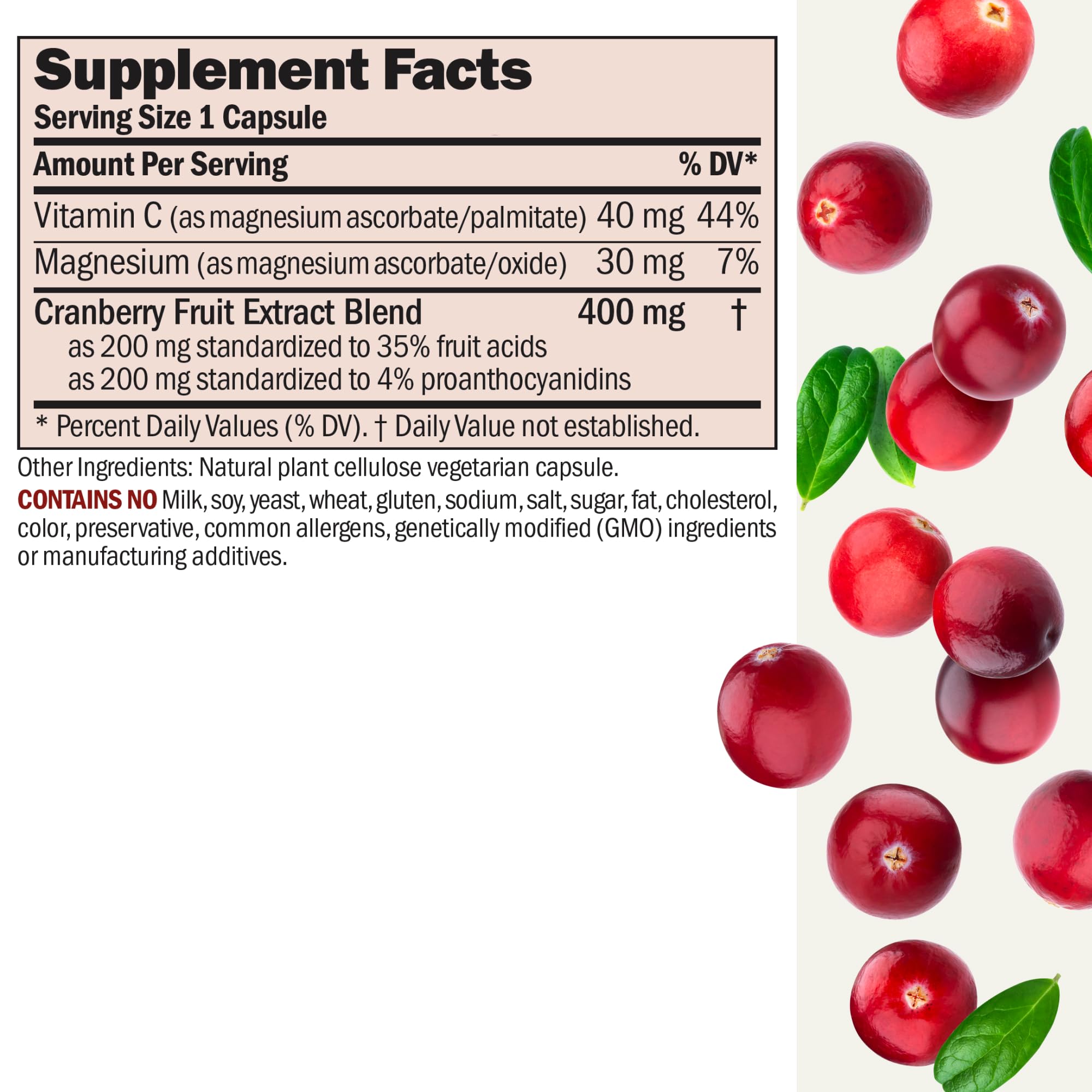 ANDREW LESSMAN Cranberry Extract Capsules side view