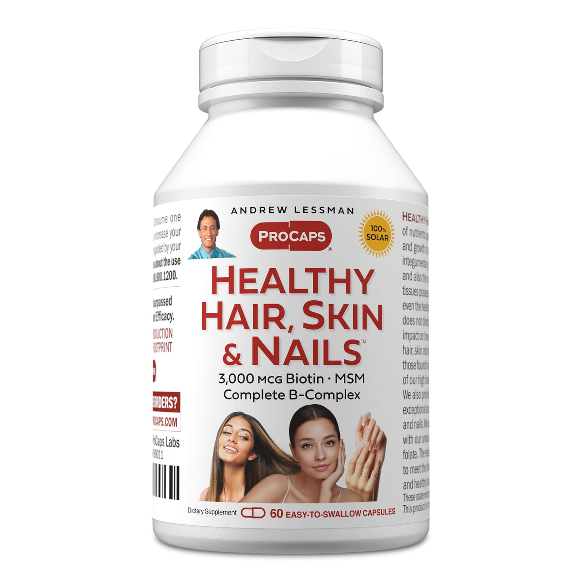 ANDREW LESSMAN Healthy Hair, Skin & Nails supplement front view