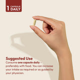 ANDREW LESSMAN Iron Supplement capsules in a hand