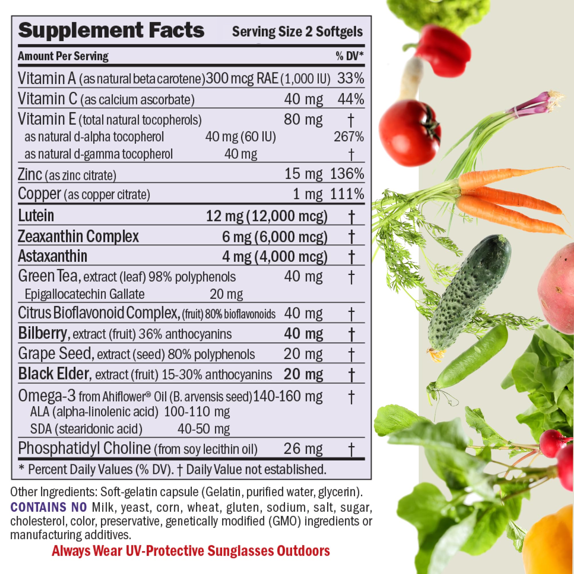 Andrew Lessman Lutein Eye Support Supplement side view