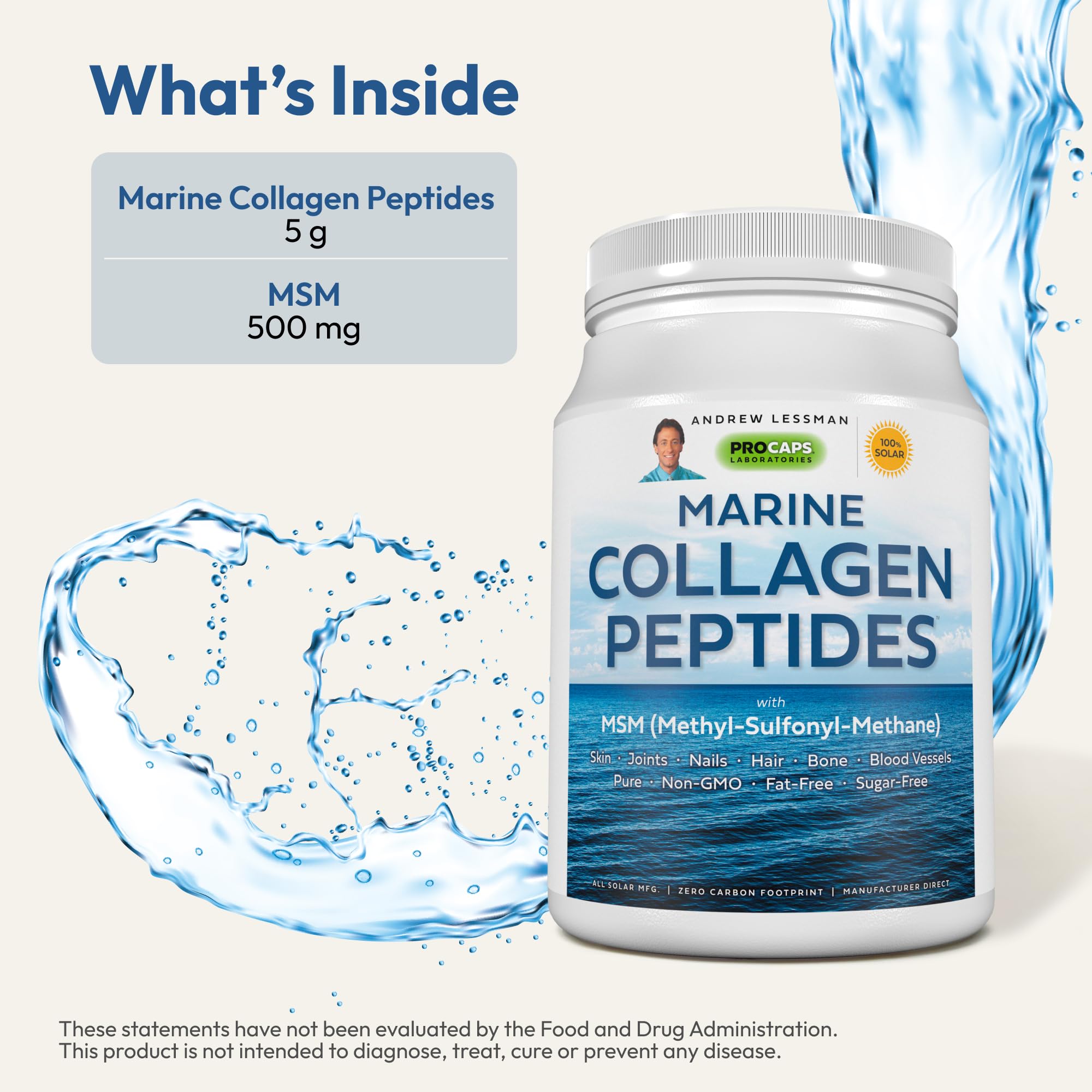 ANDREW LESSMAN Marine Collagen Peptides 500mg capsule close-up