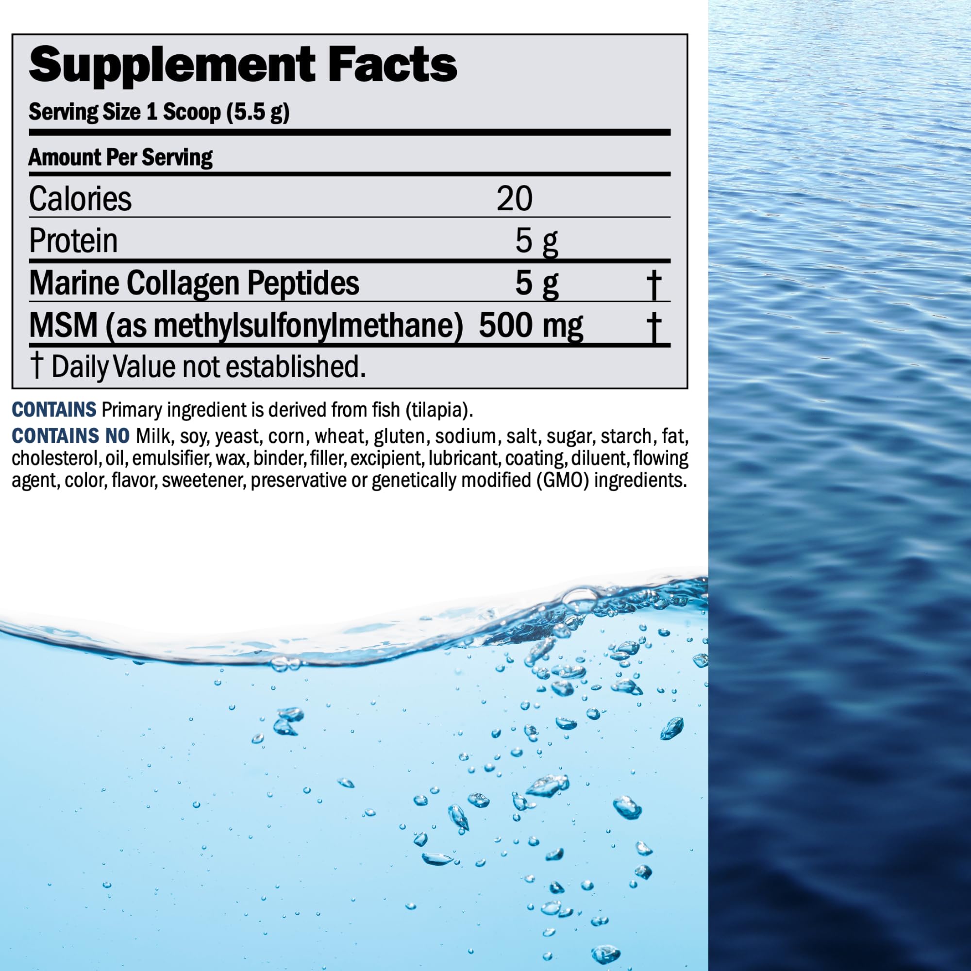 ANDREW LESSMAN Marine Collagen Peptides with MSM 395g side view