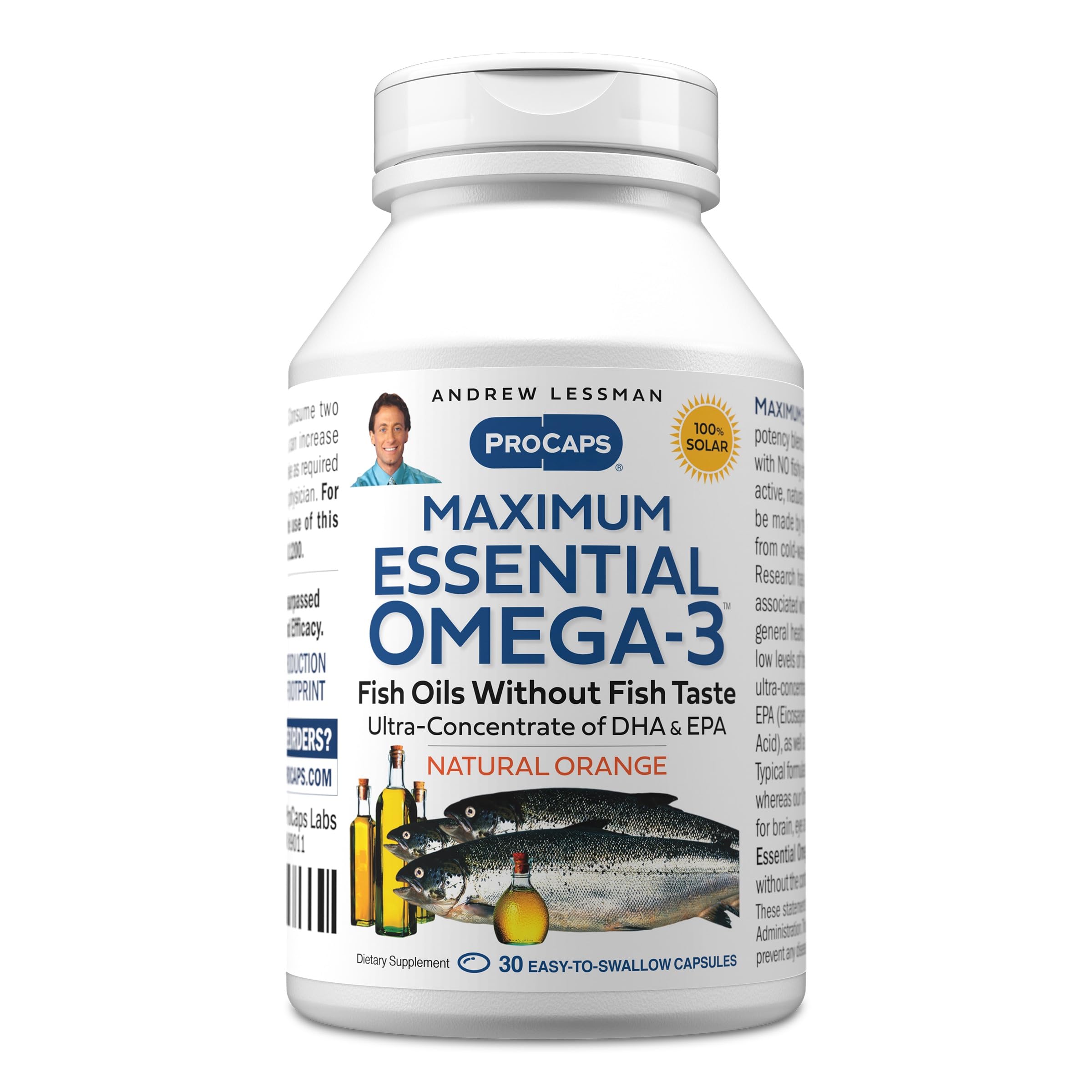 ANDREW LESSMAN Maximum Essential Omega-3 50g soft-gel capsules front view