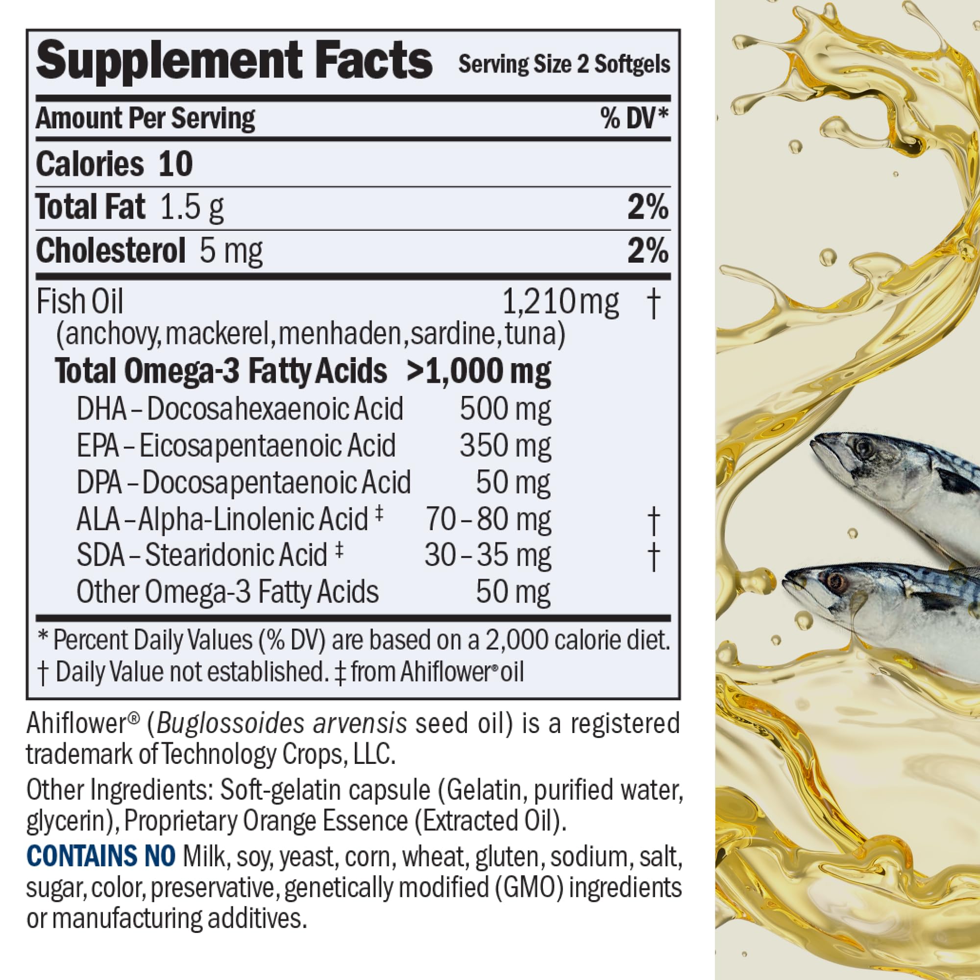 ANDREW LESSMAN Maximum Essential Omega-3 capsules back view