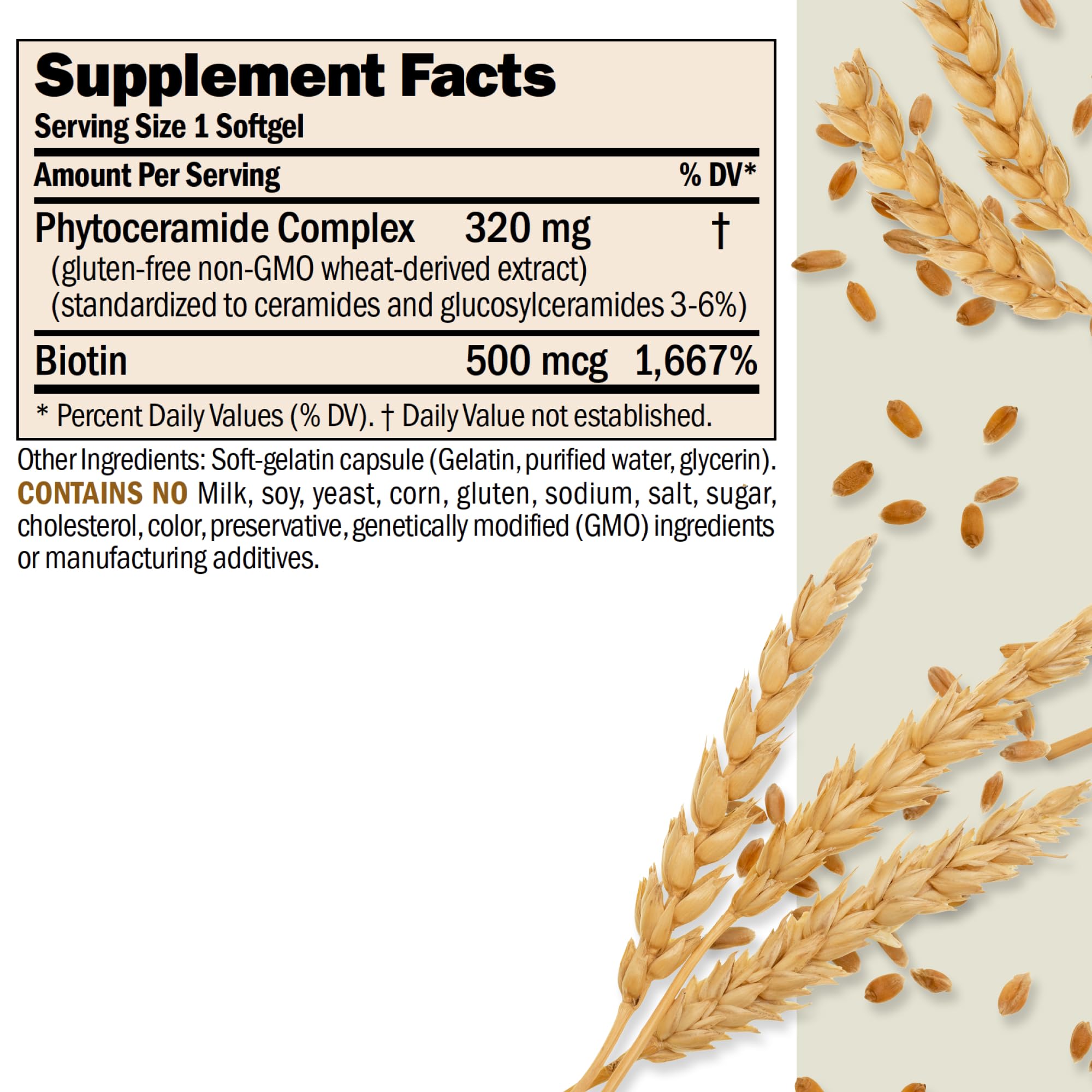 ANDREW LESSMAN Phytoceramide & Biotin Supplement bottle side view