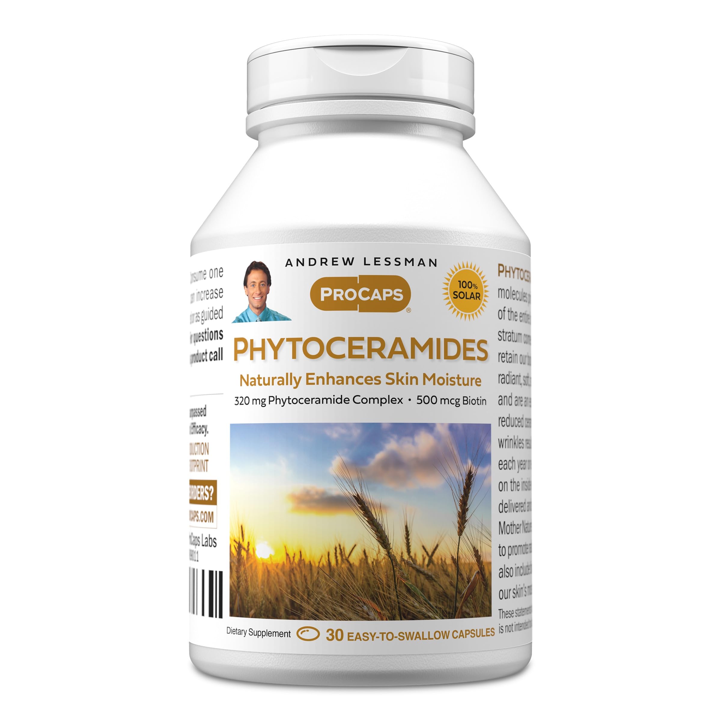 ANDREW LESSMAN Phytoceramide & Biotin Supplement front view