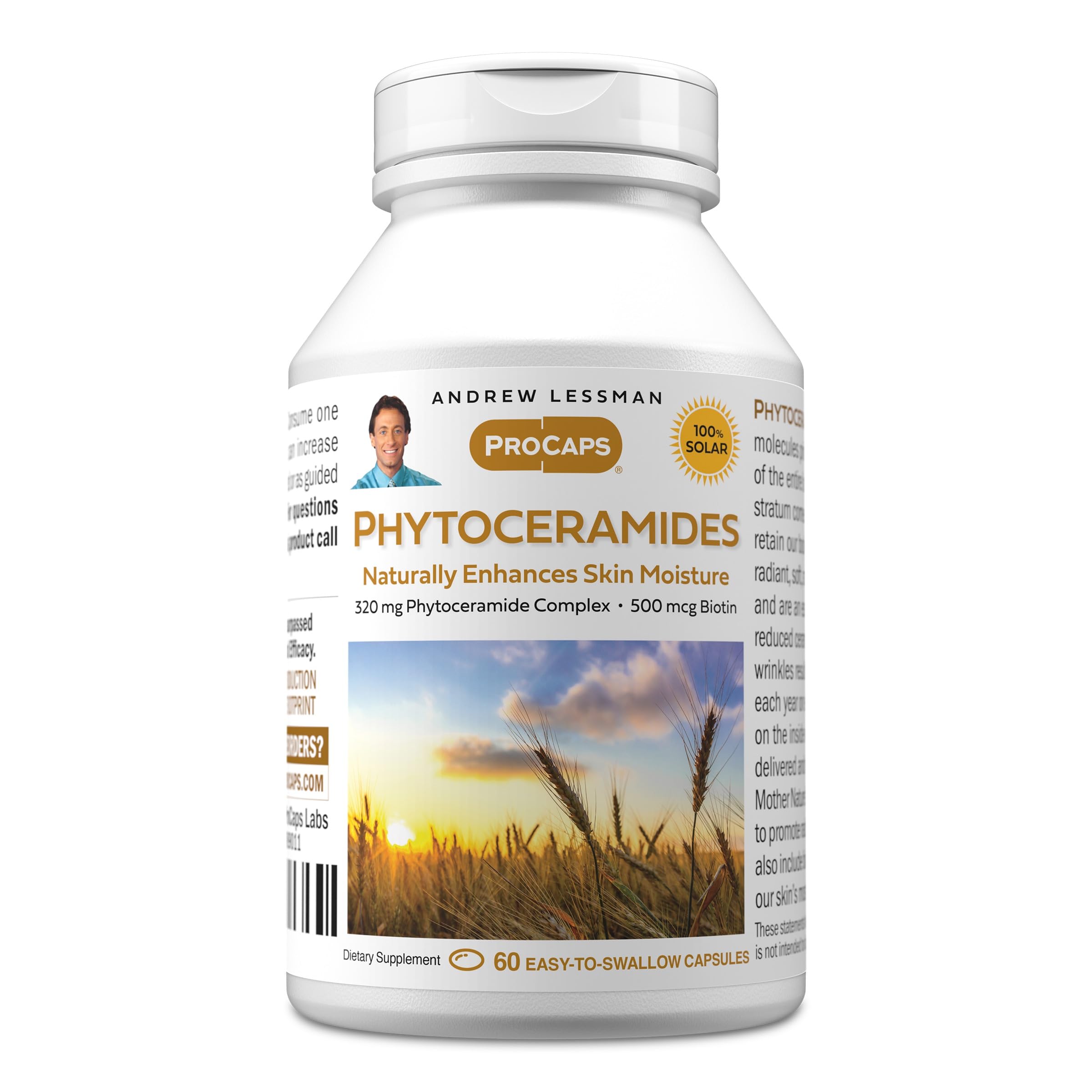 ANDREW LESSMAN Phytoceramide Complex with Biotin 41g Capsules front view