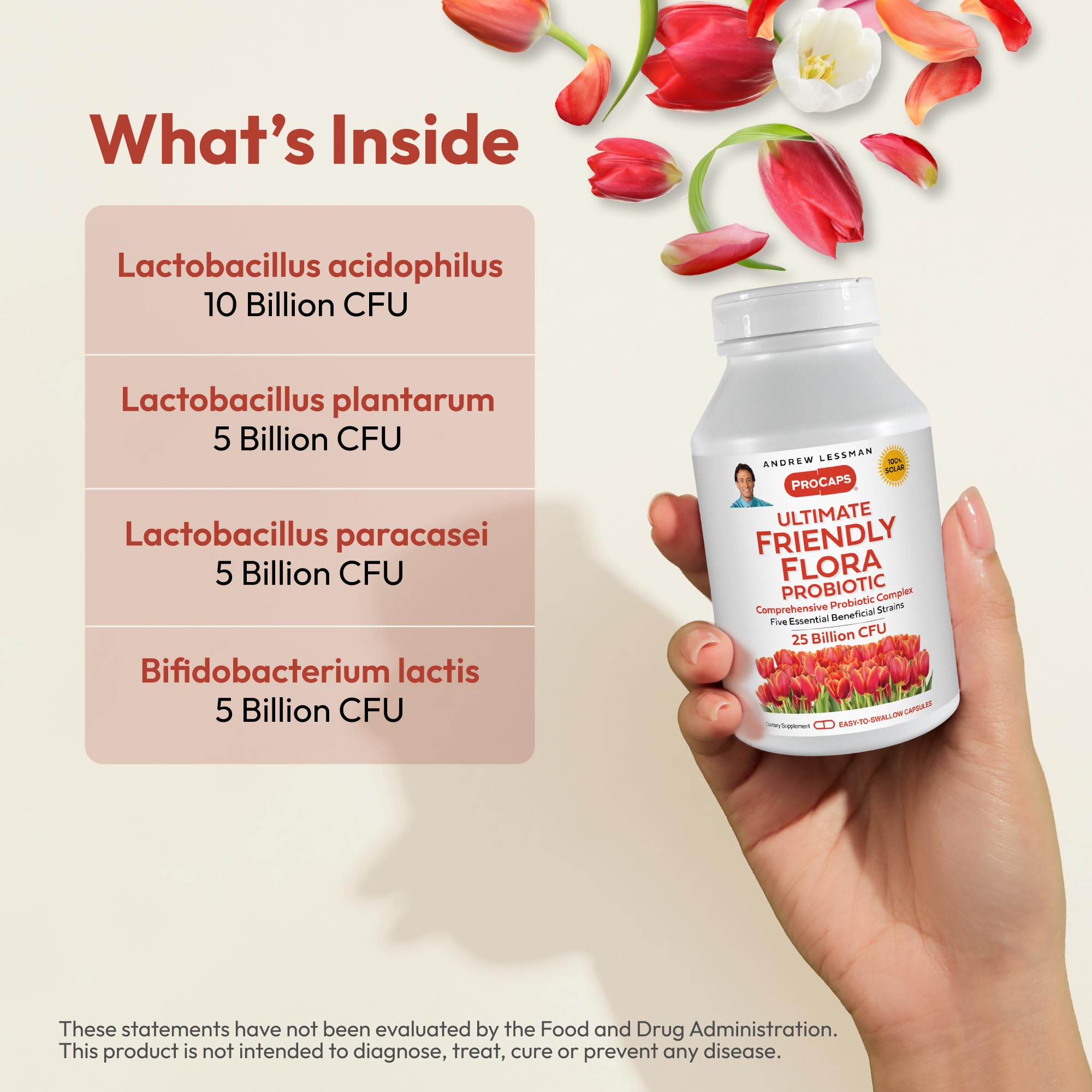 ANDREW LESSMAN Probiotic Capsules 25 Billion CFUs bottle with label