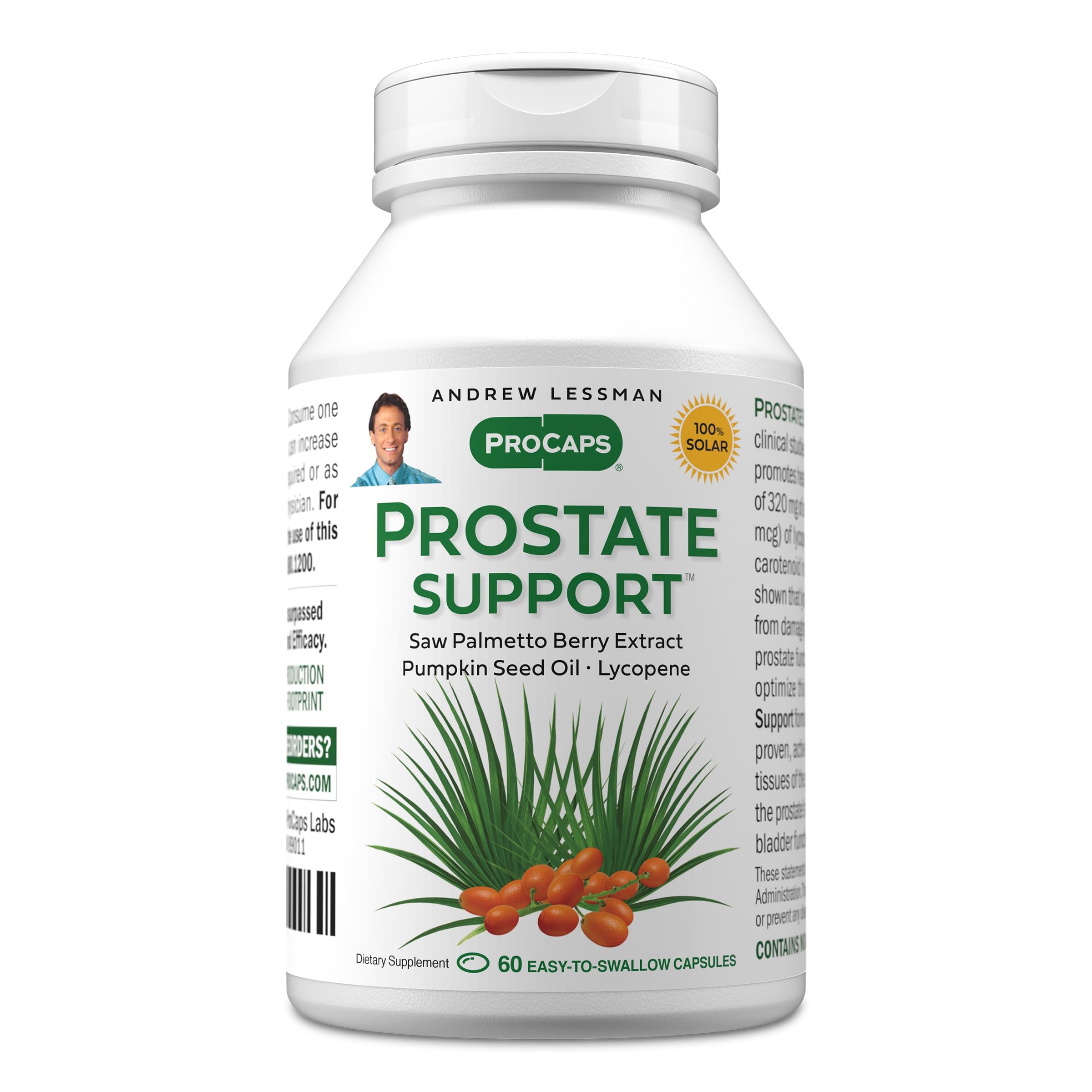 ANDREW LESSMAN Saw Palmetto Prostate Support Supplement front view