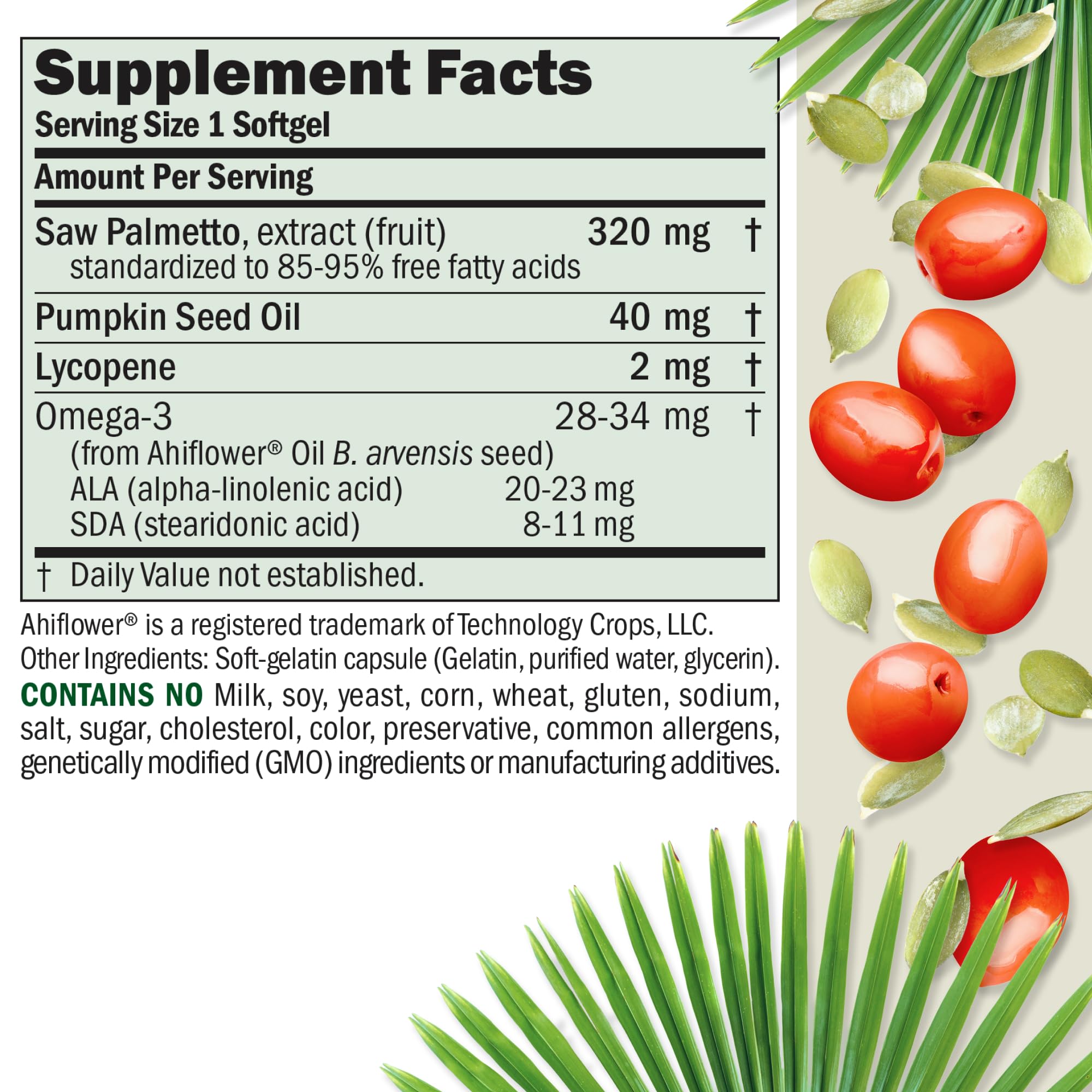 ANDREW LESSMAN Saw Palmetto Supplement bottle side view