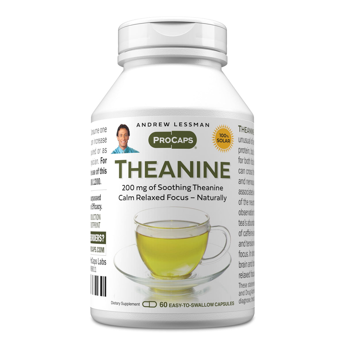 ANDREW LESSMAN Theanine 200mg Capsules front view