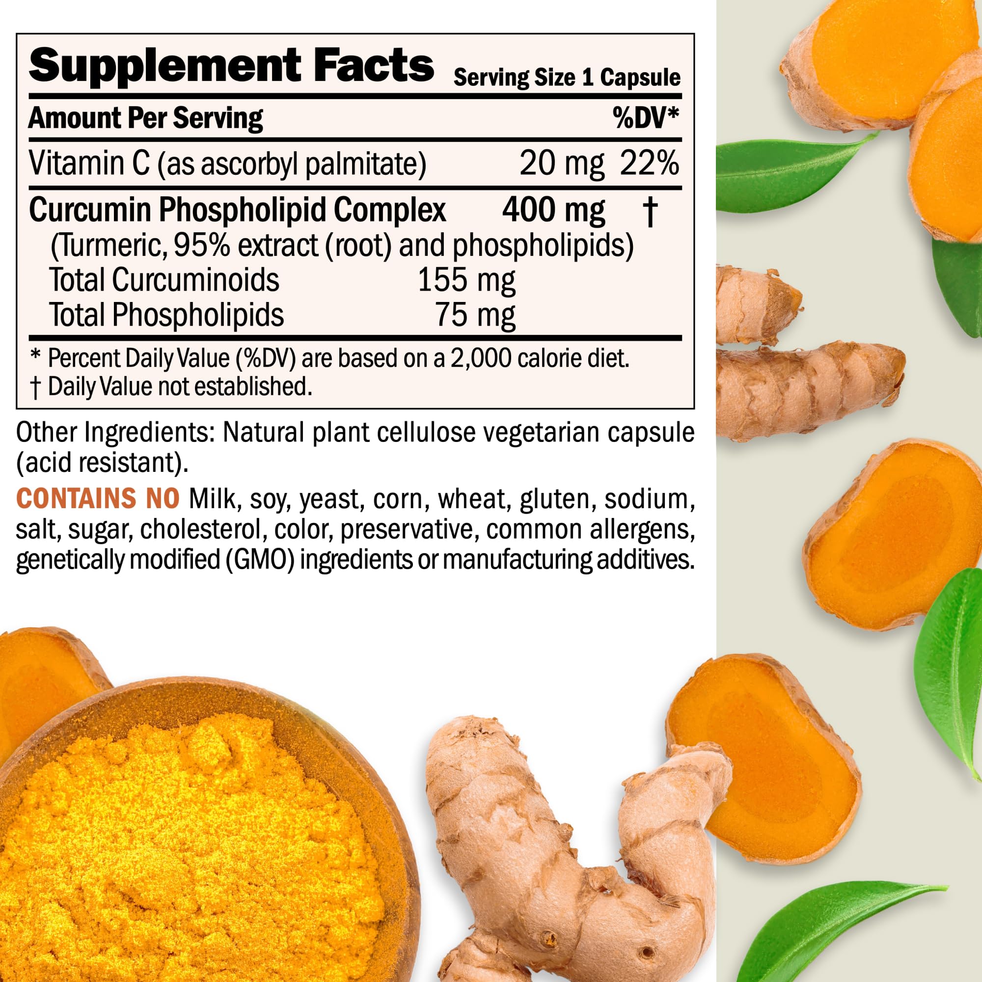 ANDREW LESSMAN Turmeric Extract Capsules side view
