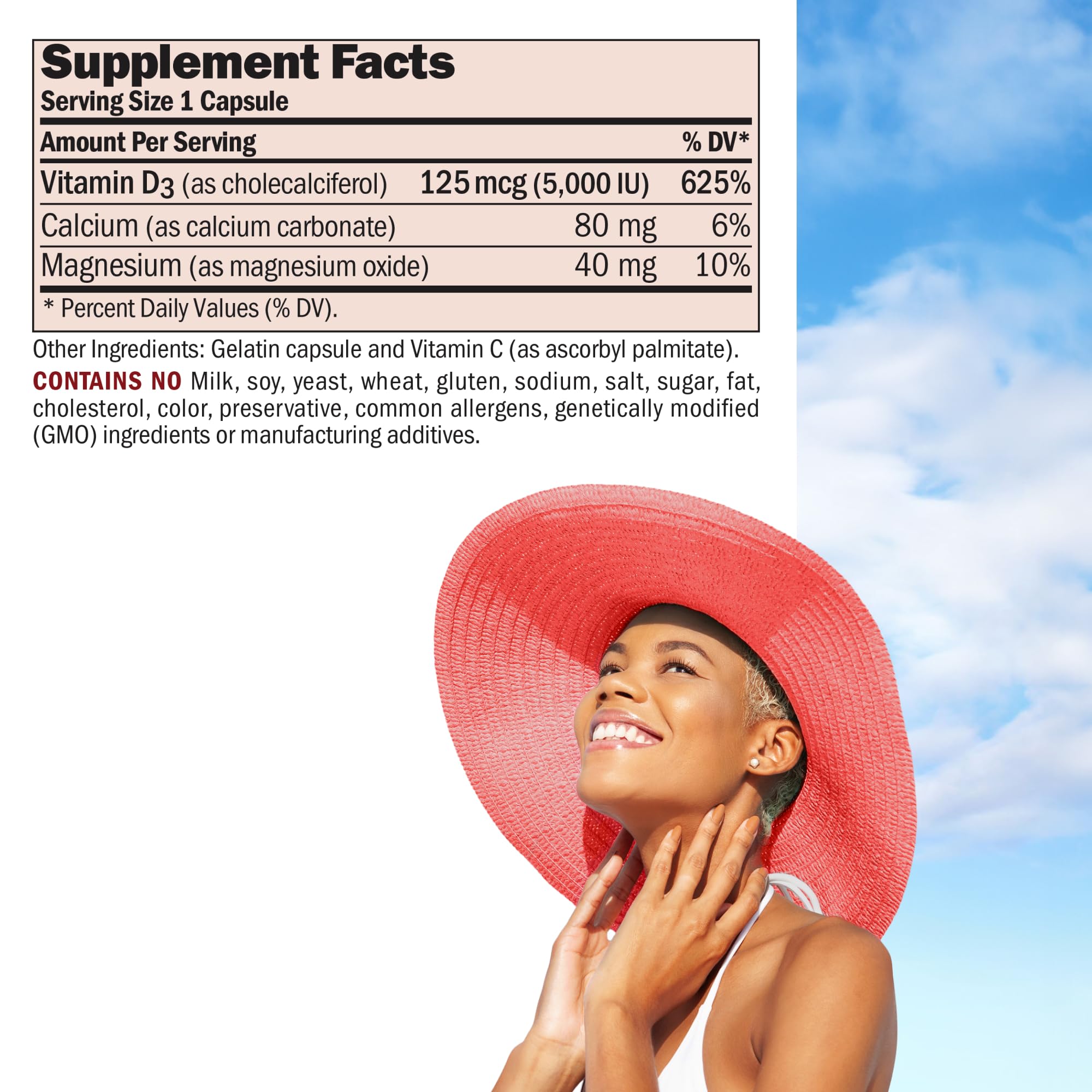 ANDREW LESSMAN Vitamin D3 5000 IU capsule bottle side view