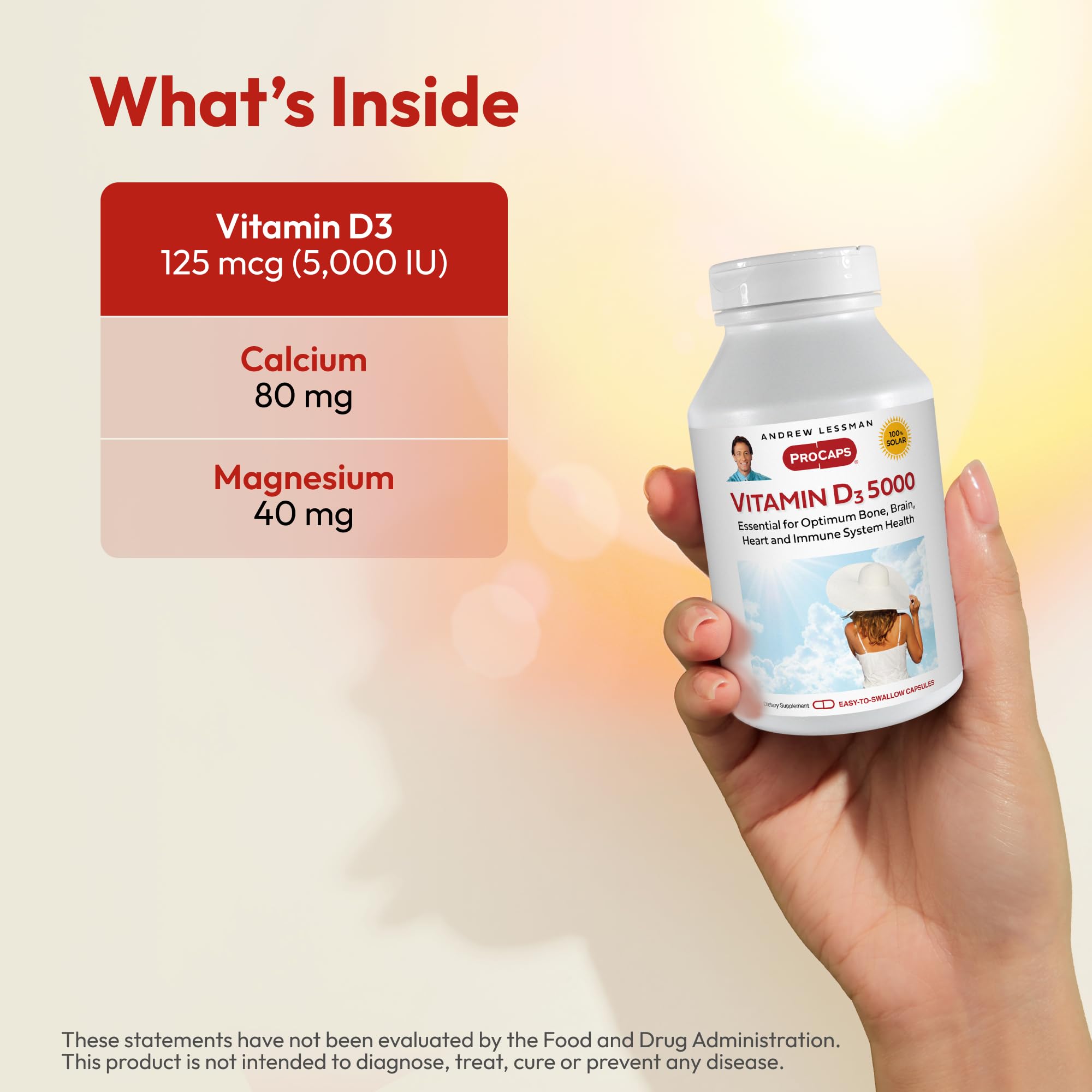 ANDREW LESSMAN Vitamin D3 capsules with Calcium and Magnesium