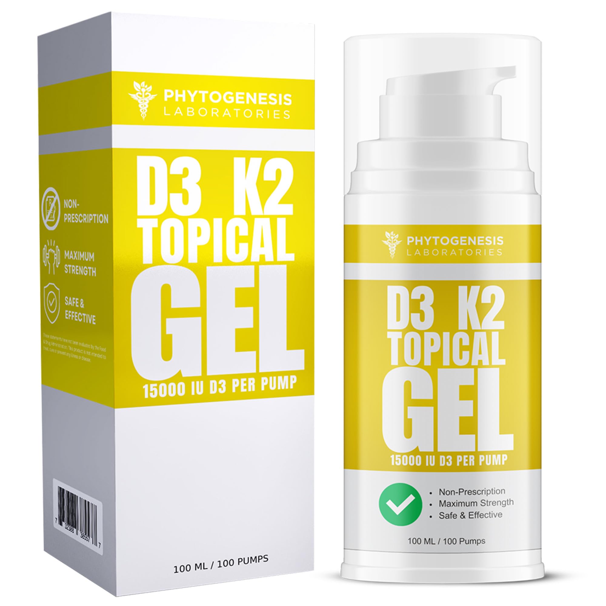 ANDROGENESIS Vitamin D3 K2 Topical Gel front view with pump