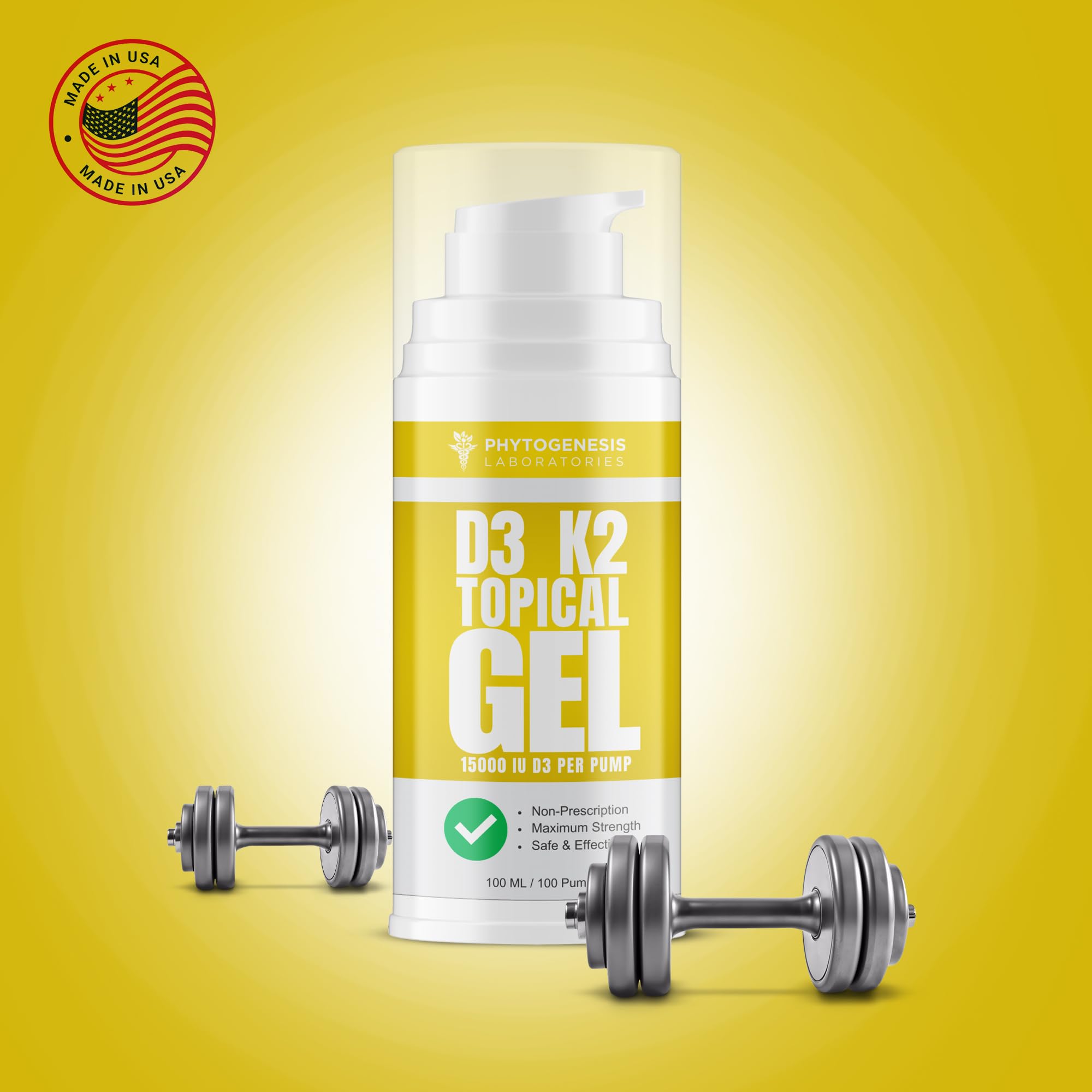 ANDROGENESIS Vitamin D3 K2 Topical Gel with measuring guide
