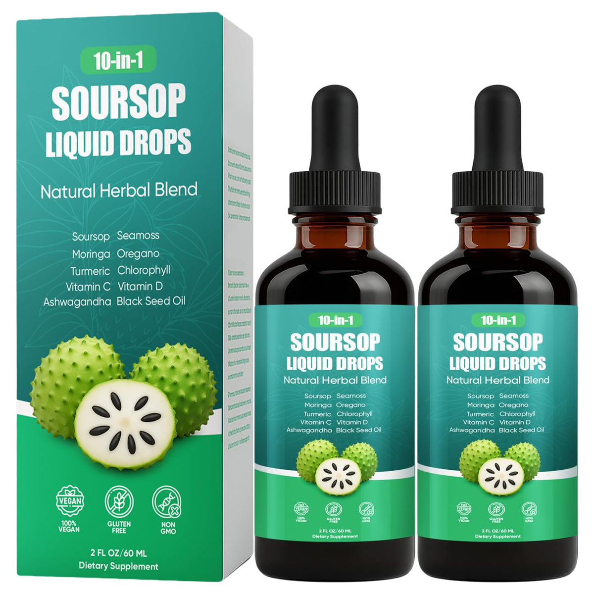 ANEFOSE 10-in-1 Botanical Fusion Liquid Drops bottle front view