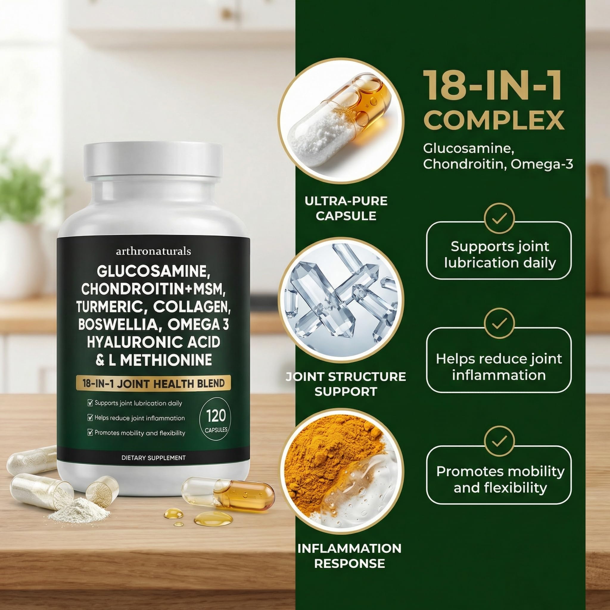 ANEFOSE Chondroitin Joint Support Supplement capsules close-up