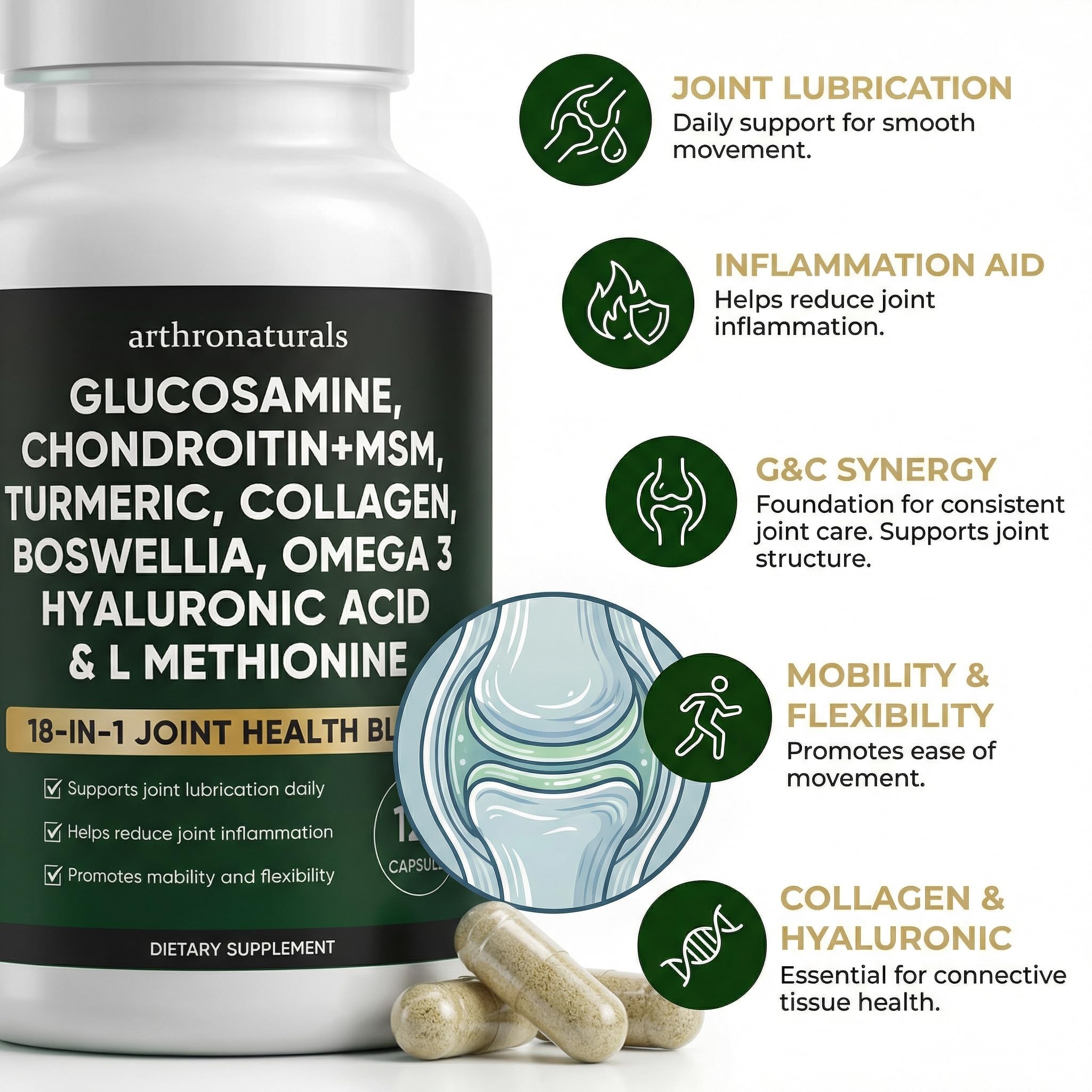 ANEFOSE Chondroitin Joint Support Supplement with measuring spoon