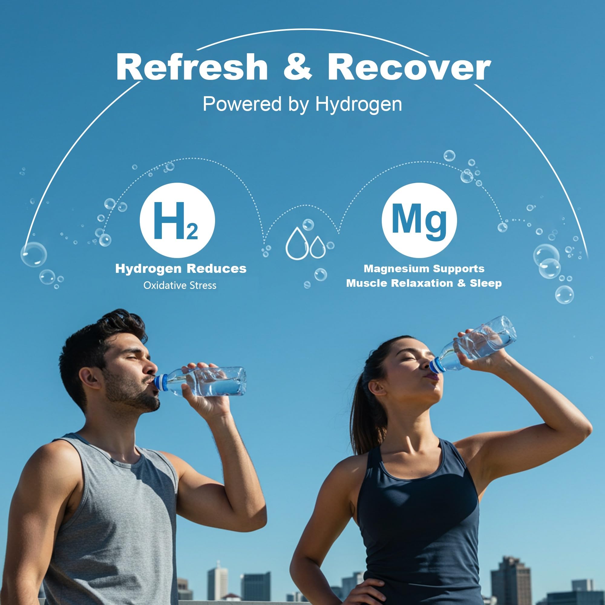 ANEVYRAQ Hydrogen Water Tablets dissolving in water