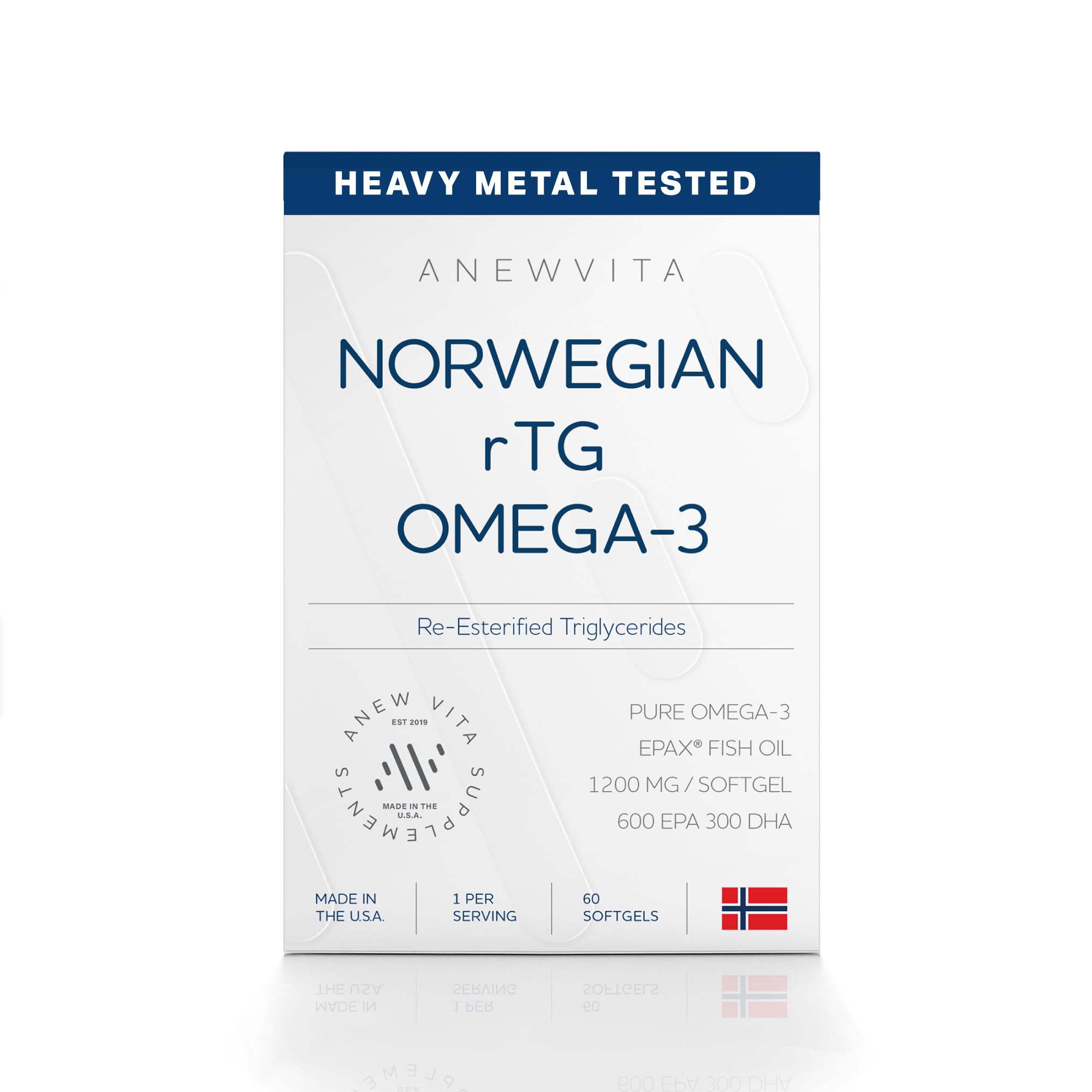 Anew Vita Omega-3 Fish Oil 1200mg softgel front view
