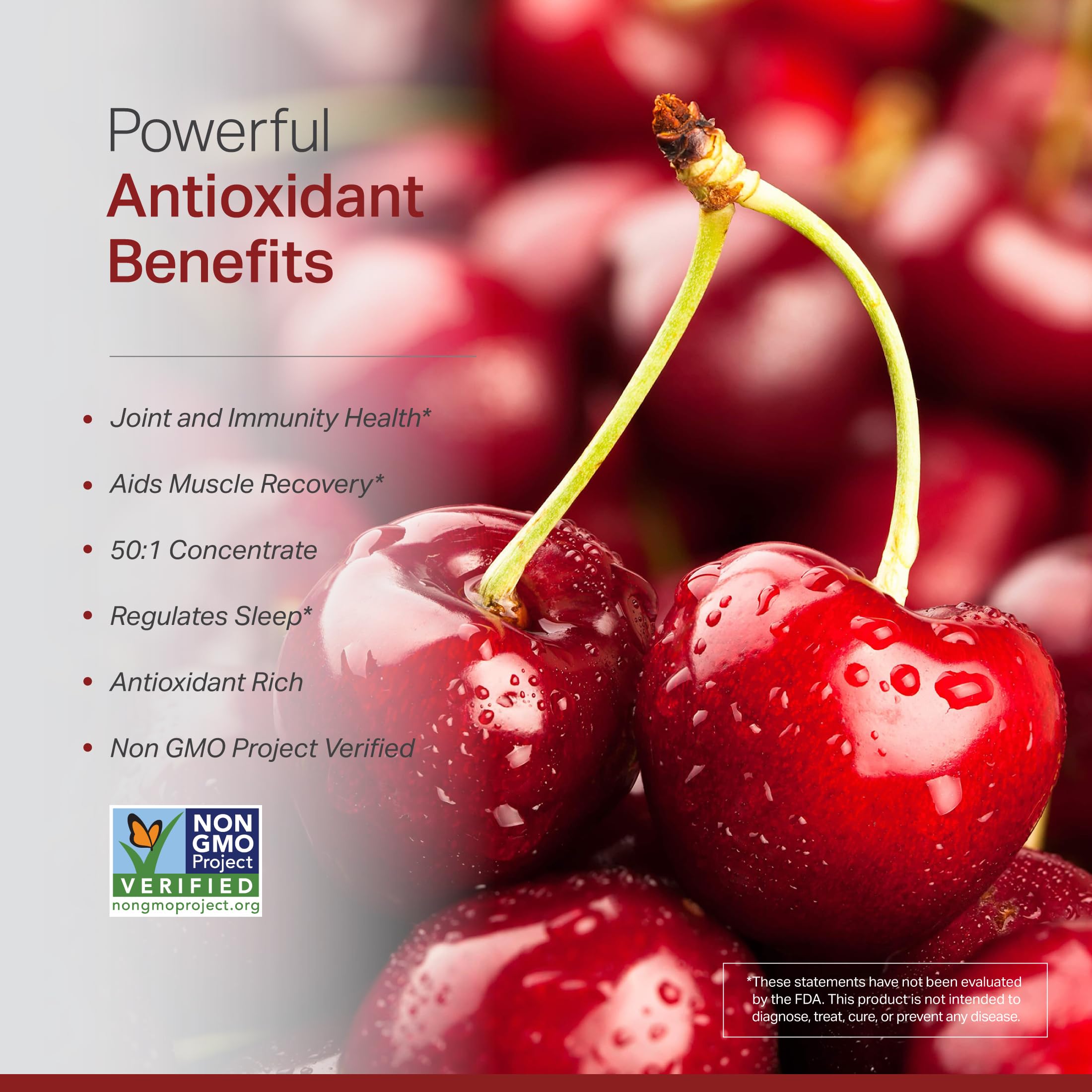 Anew Vita Tart Cherry Supplement bottle with a hand for size reference