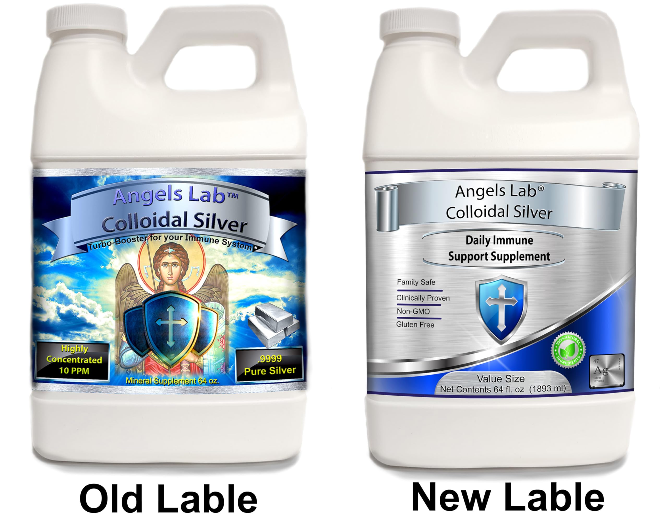 Angels Lab Colloidal Silver 10ppm 1919g bottle side view