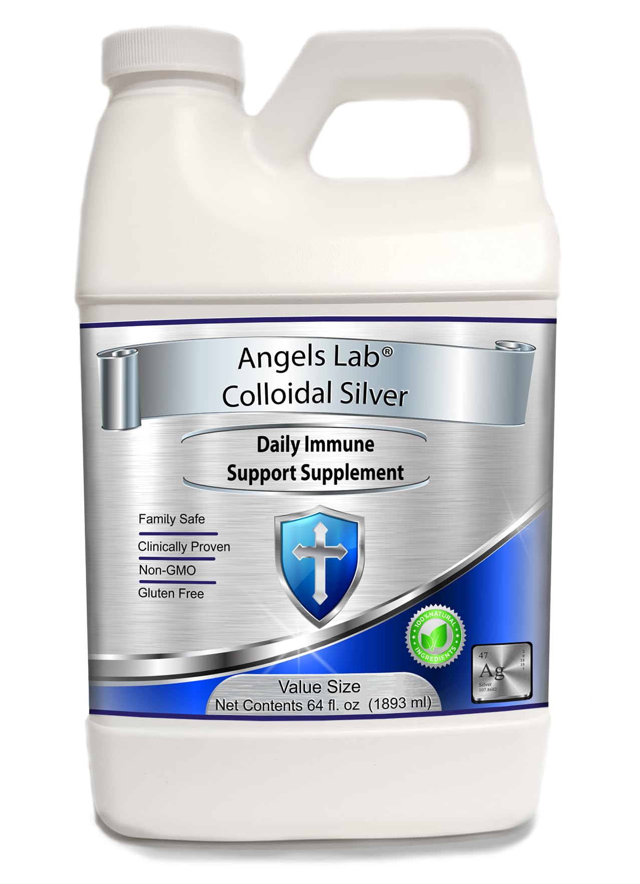 Angels Lab Colloidal Silver 10ppm 1919g front view