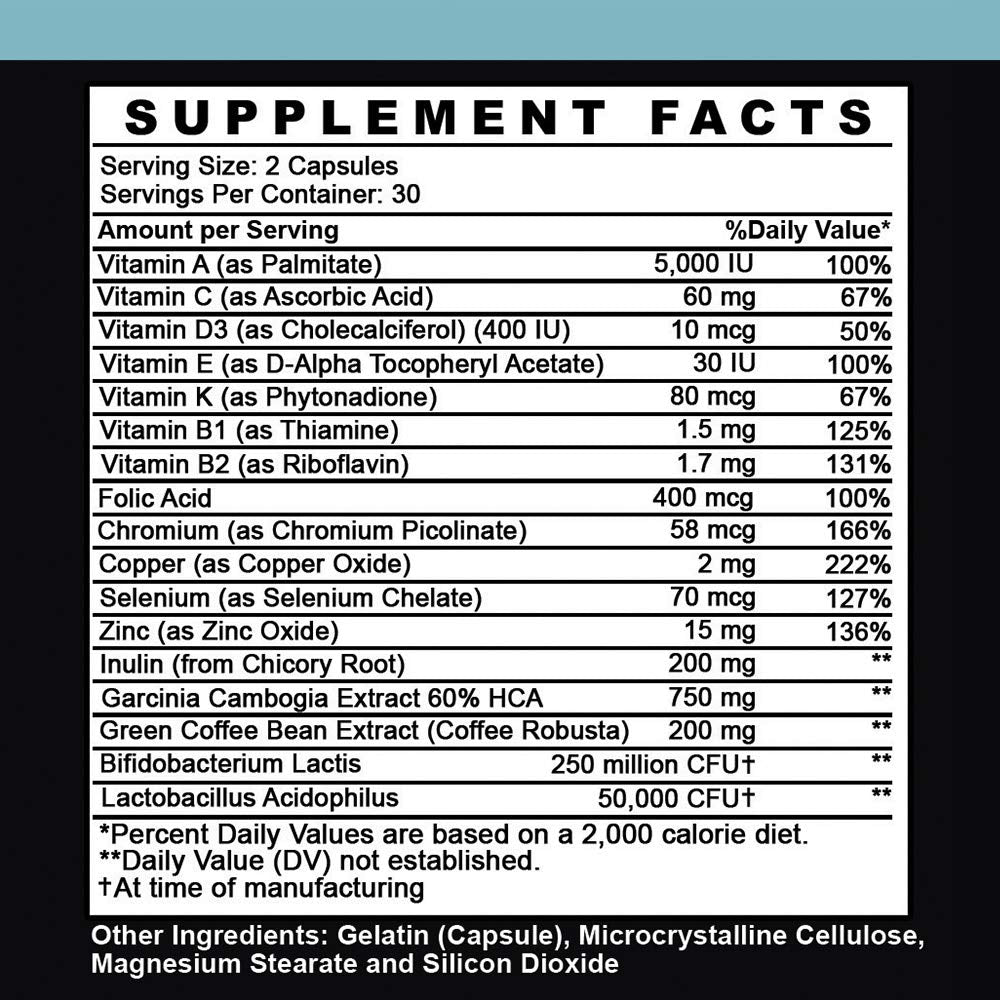 Angry Supplements Garcinia Cambogia bottle side view showing capsule details